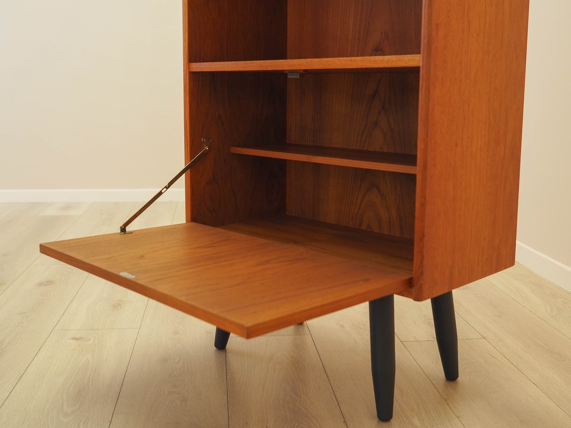 Bookcase, brown teak, black wood, Denmark, 1970s. - 308772