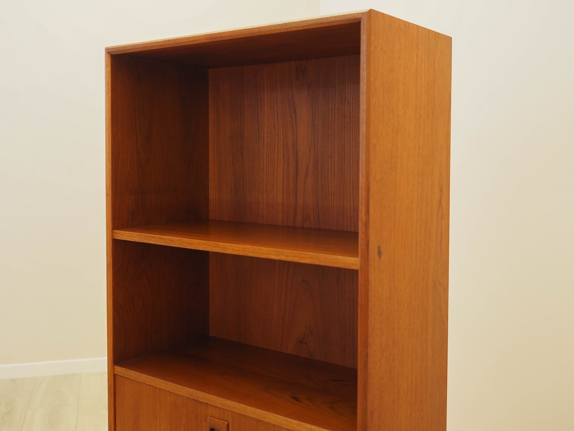 Bookcase, brown teak, black wood, Denmark, 1970s. - 308769