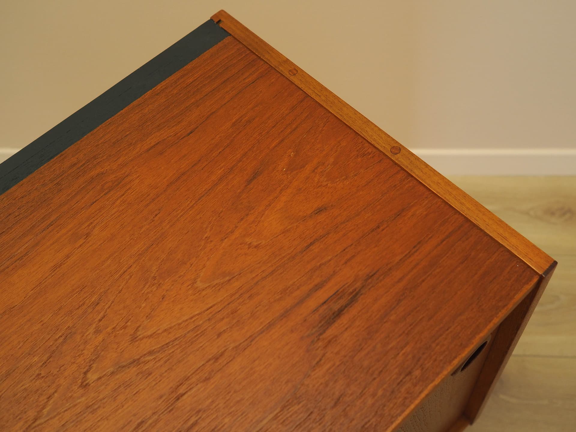 Sideboard, brown teak, black wood, Denmark, 1970s. - 308801