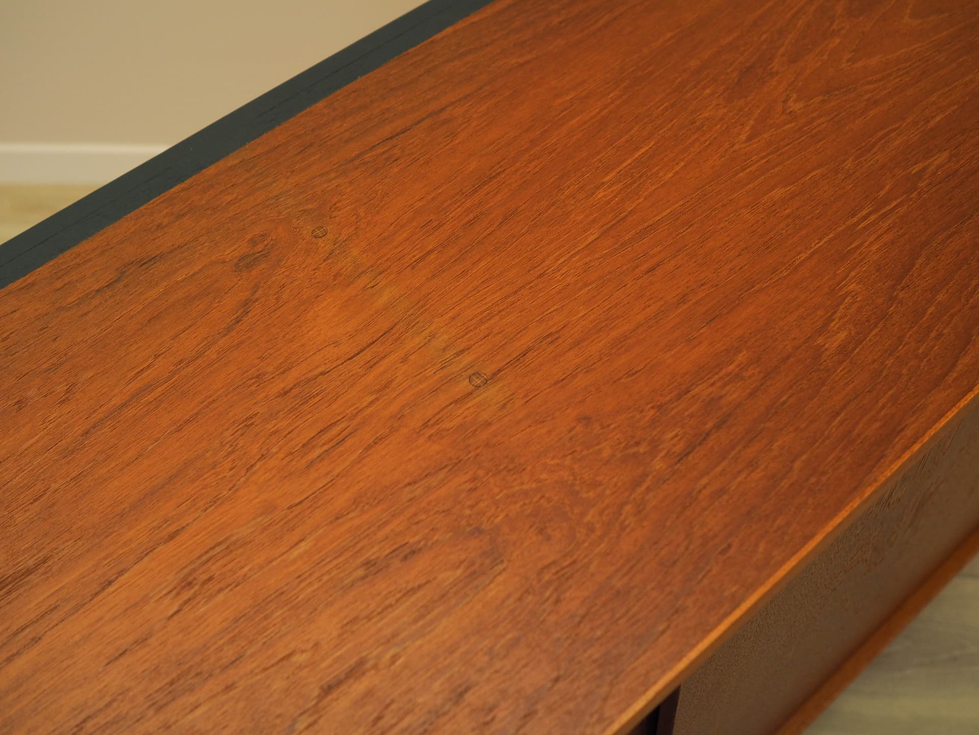 Sideboard, brown teak, black wood, Denmark, 1970s. - 308799
