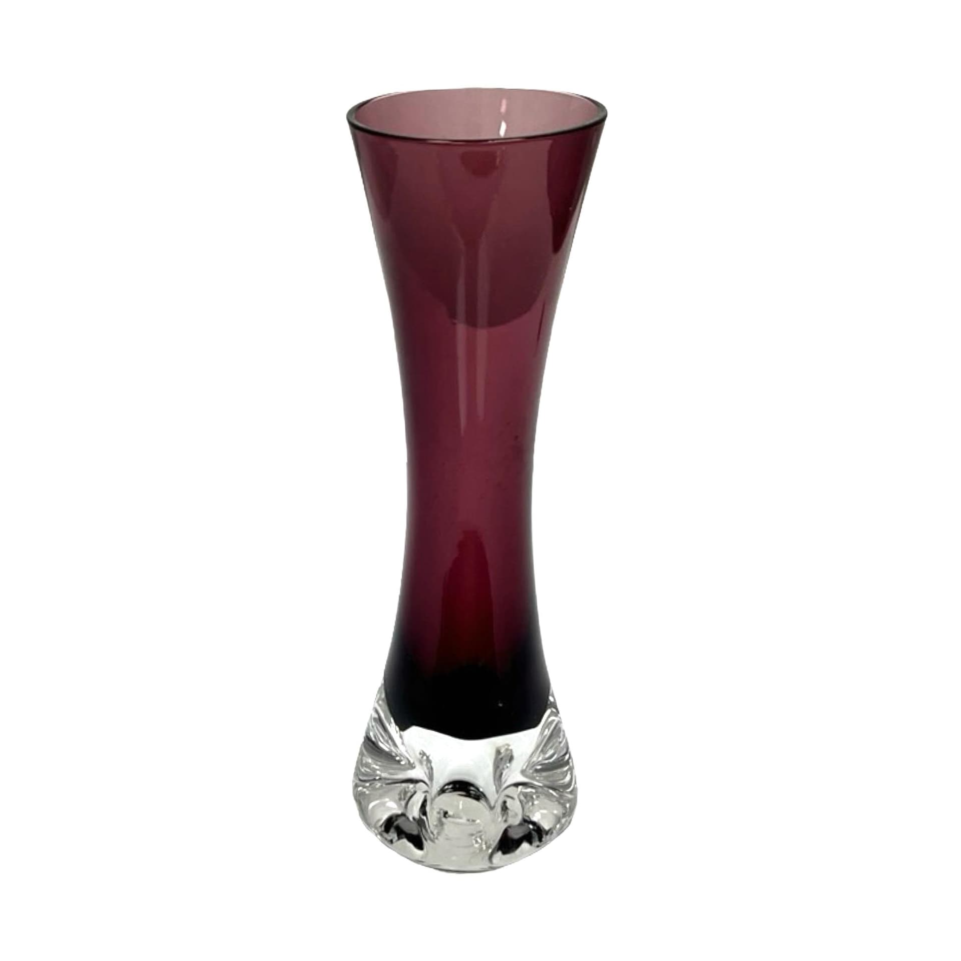 Vase Lord Nelson, burgundy, crystal, Ingrid Glashütte, Germany, 1960s.
