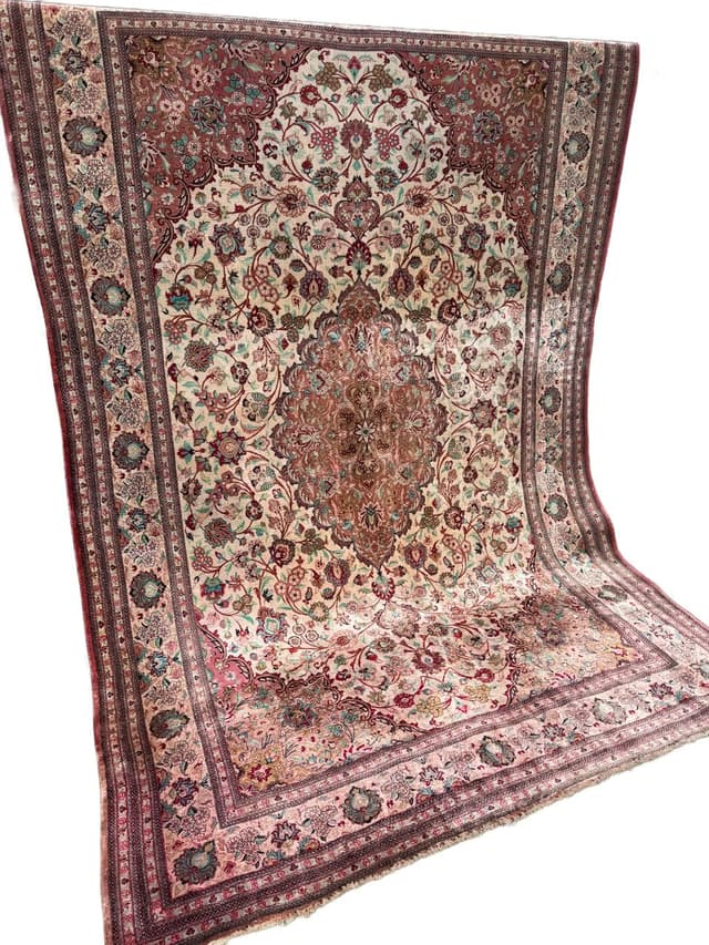 Rug Ghoum/Qom 320x205 cm, beige, silk, Iran - DIMENSION