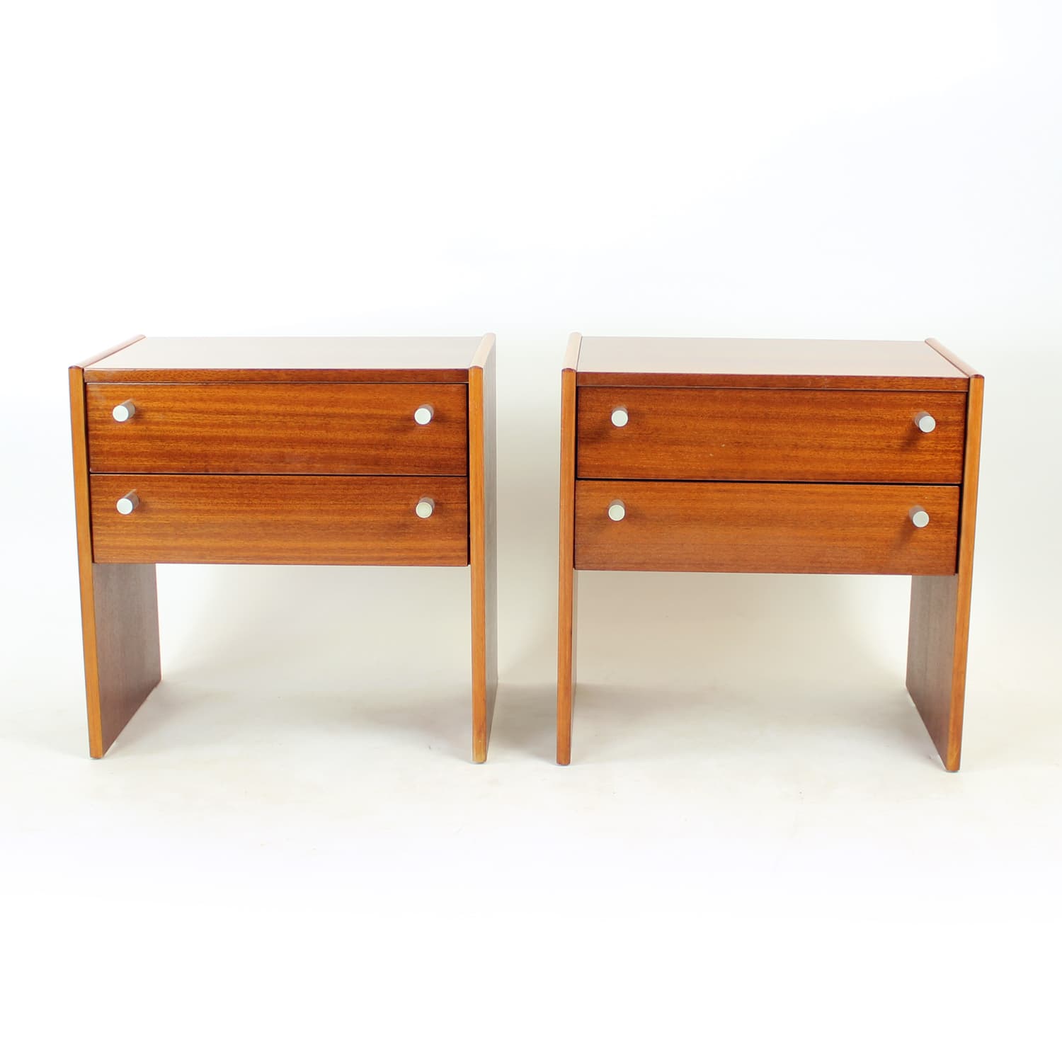 Set of Two Nightstands Femina, brown mahogany, Czechoslovakia, 1970s - 308982