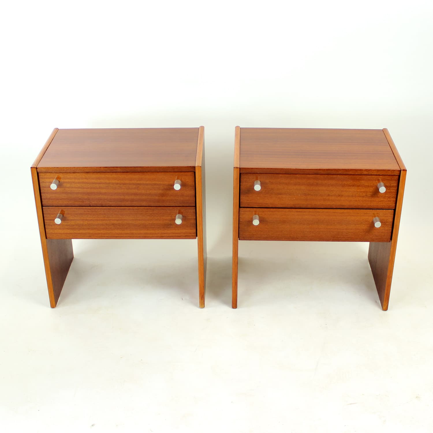 Set of Two Nightstands Femina, brown mahogany, Czechoslovakia, 1970s - 308987