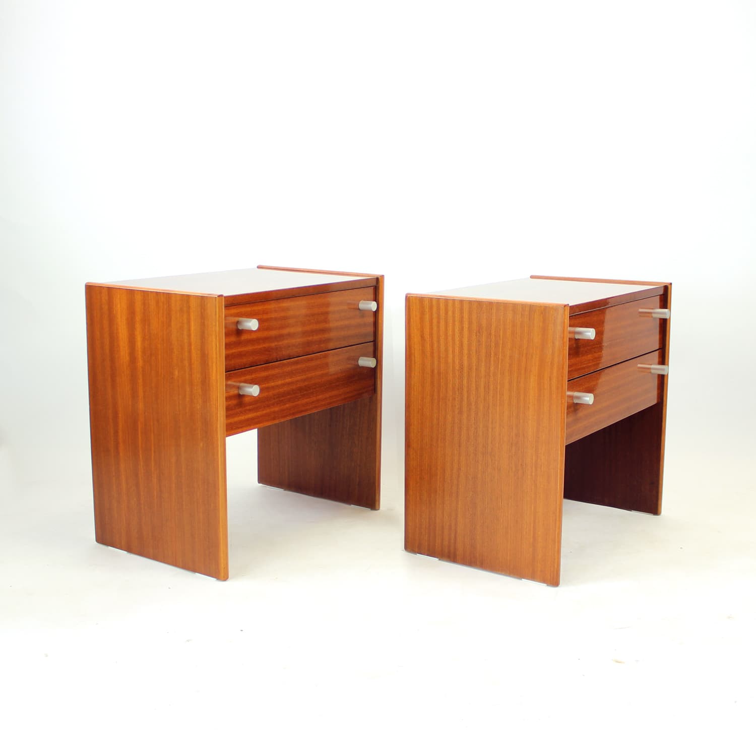 Set of Two Nightstands Femina, brown mahogany, Czechoslovakia, 1970s - 308983