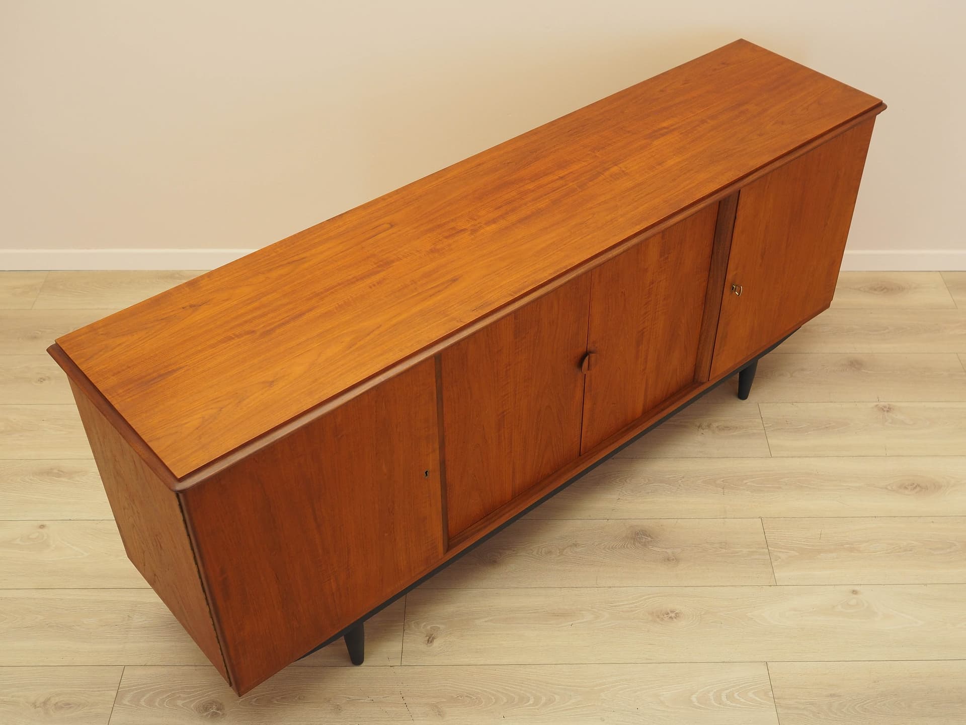 Sideboard, brown teak, black wood, Denmark, 1970s. - 309088