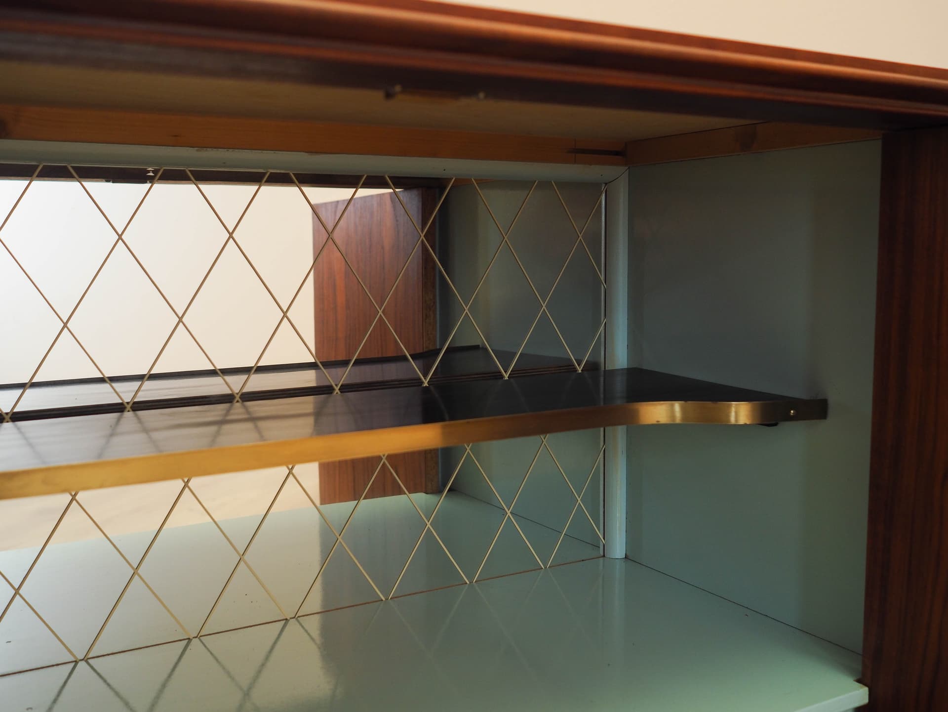 Sideboard, brown teak, black wood, Denmark, 1970s. - 309091