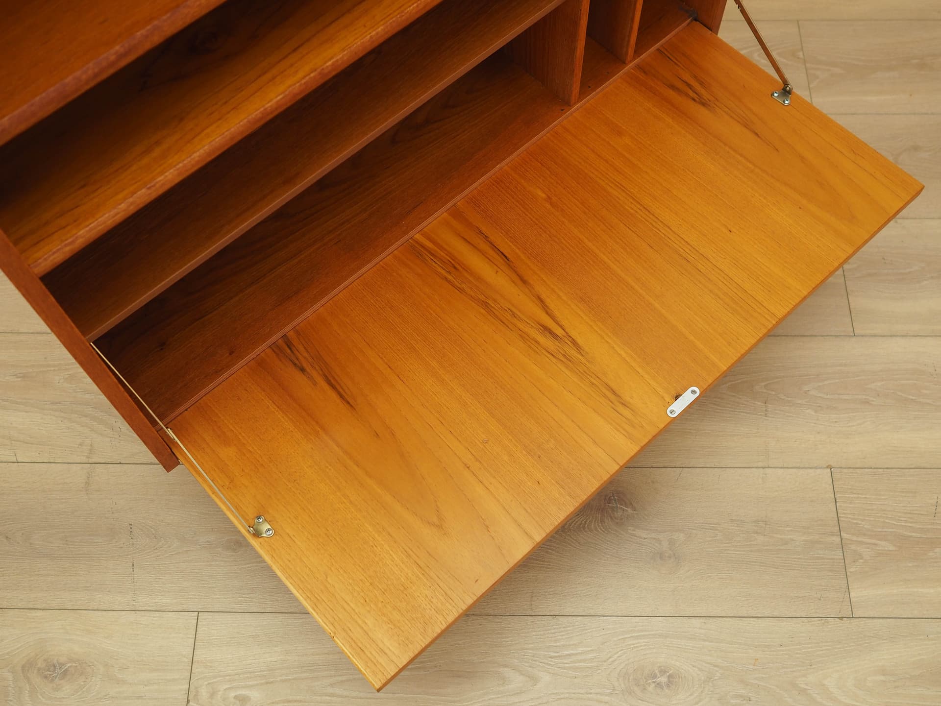Bookcase, brown teak, black wood, Denmark, 1970s. - 309109