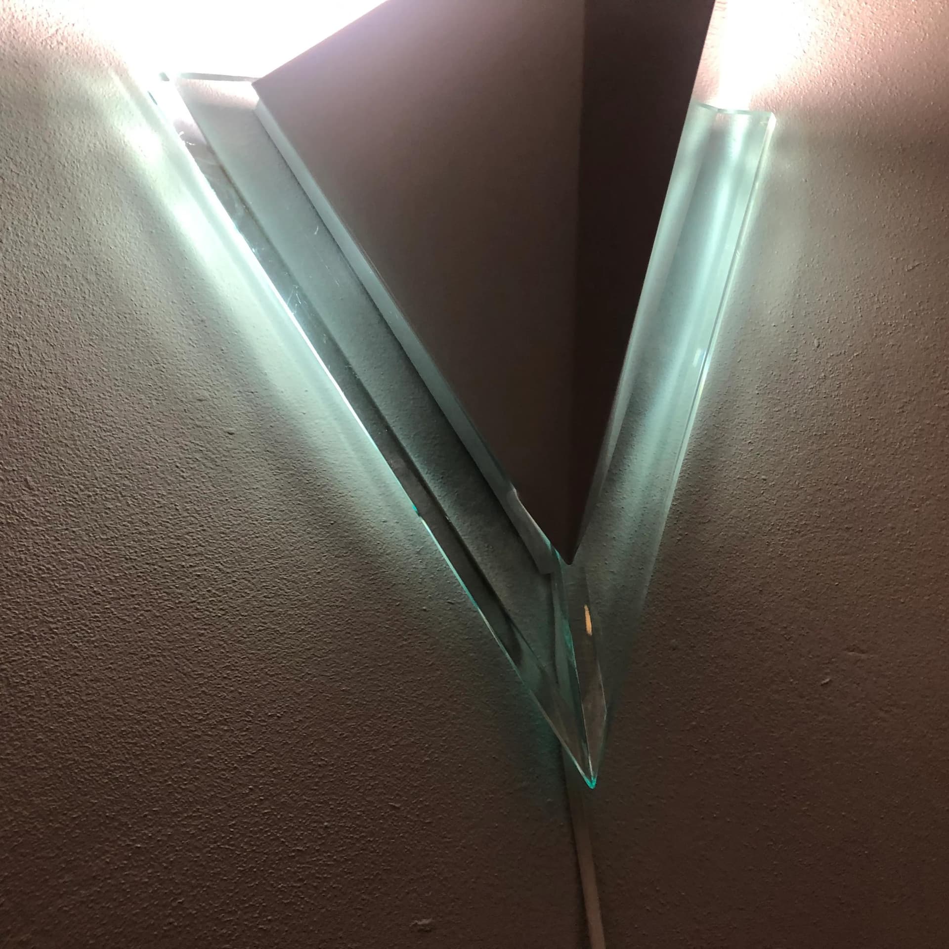 Komplet kinkietów, postmodernizm, metal biały, akryl transparentny, Niemcy, lata 90. - 22770