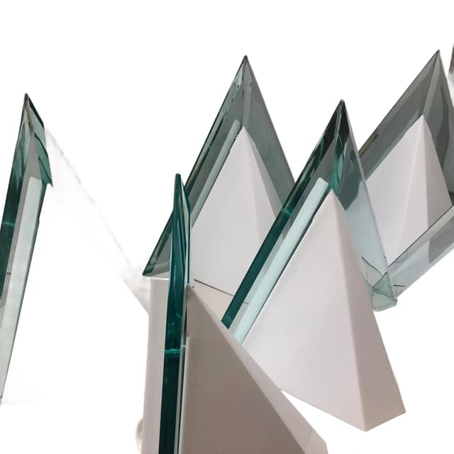 Komplet kinkietów, postmodernizm, metal biały, akryl transparentny, Niemcy, lata 90. - WYMIARY