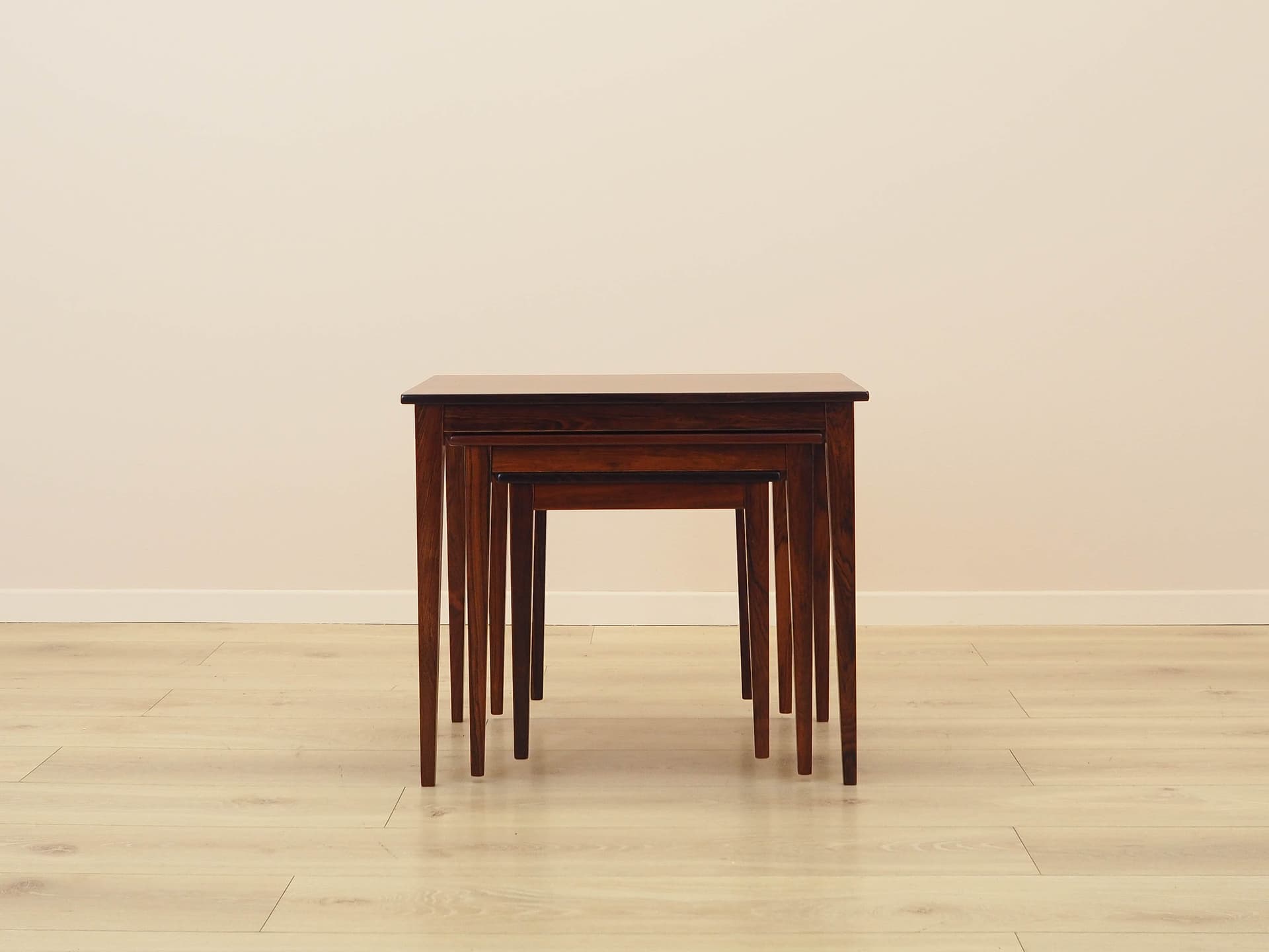 Set of Three Side Tables, brown rosewood, Denmark, 1960s. - 309140