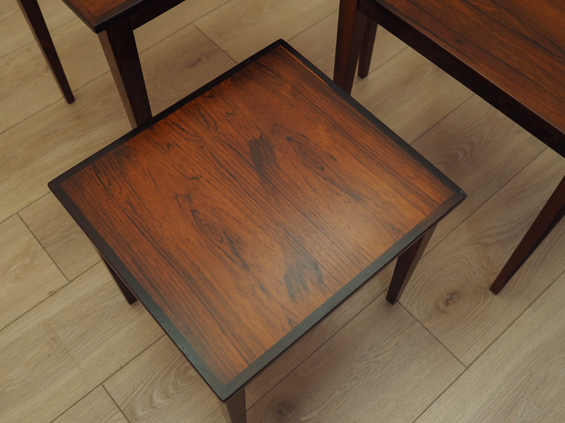 Set of Three Side Tables, brown rosewood, Denmark, 1960s. - 309150