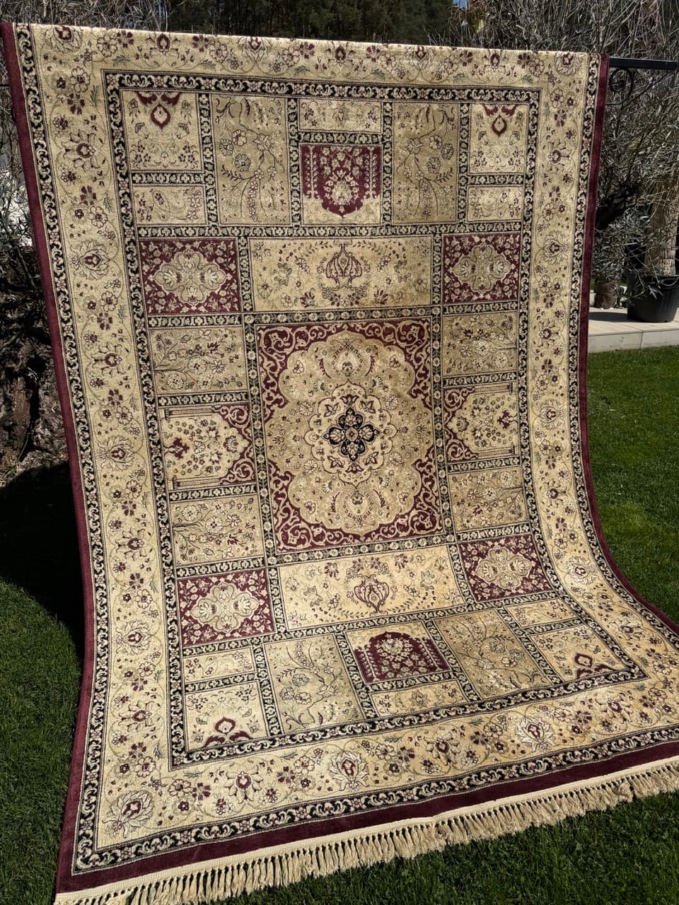 Rug Beluchi 290x200 cm, beige, viscose, Belgium - 309219