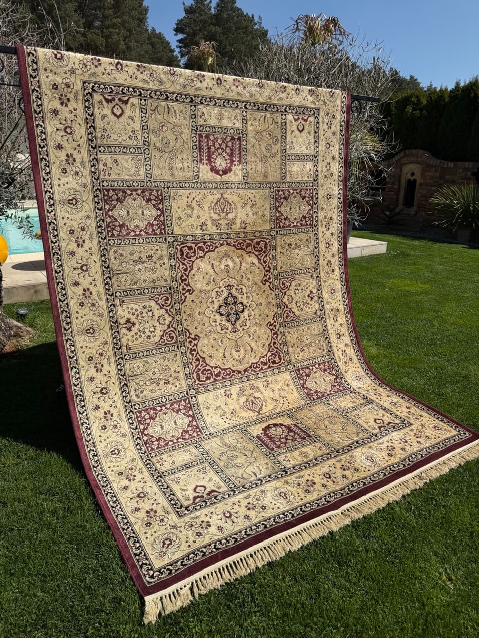 Rug Beluchi 290x200 cm, beige, viscose, Belgium - 309220