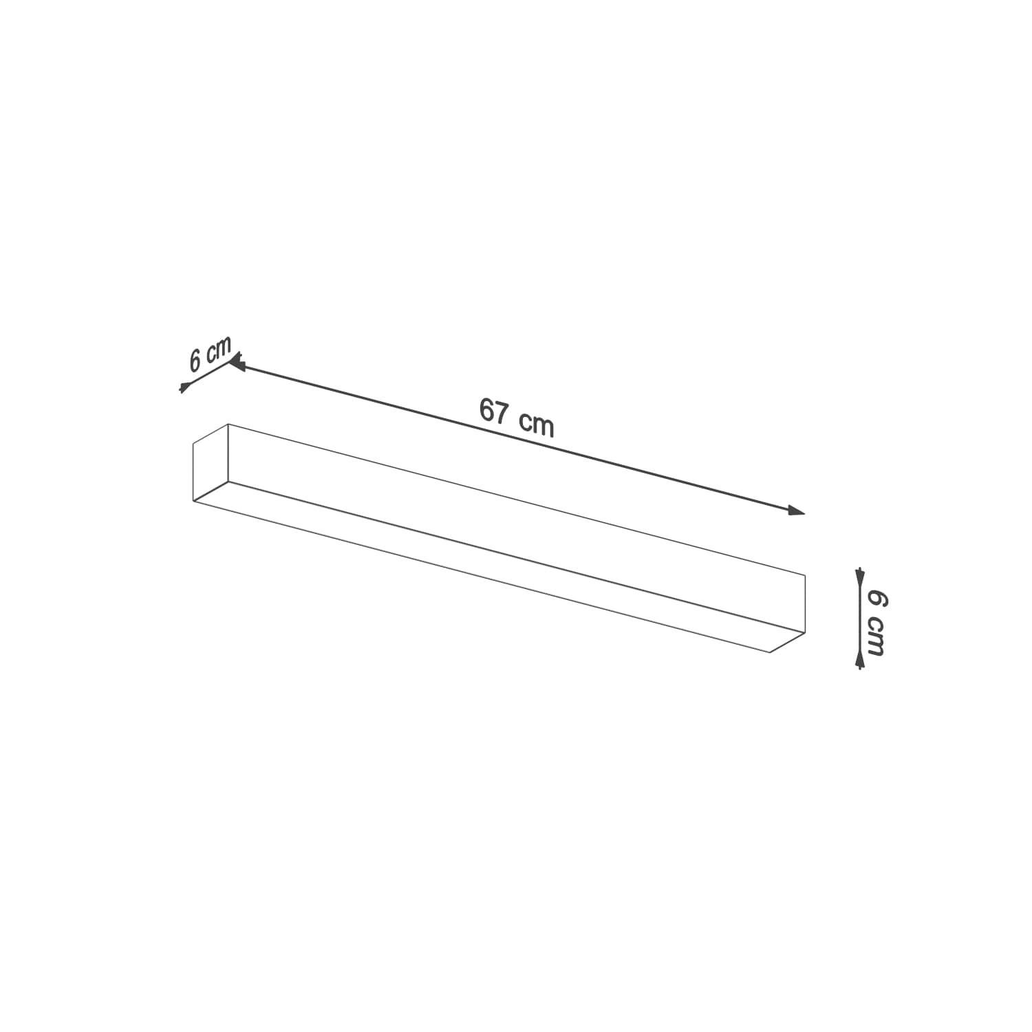 Plafon PINNE 67 cm, szary, Thoro - 309634