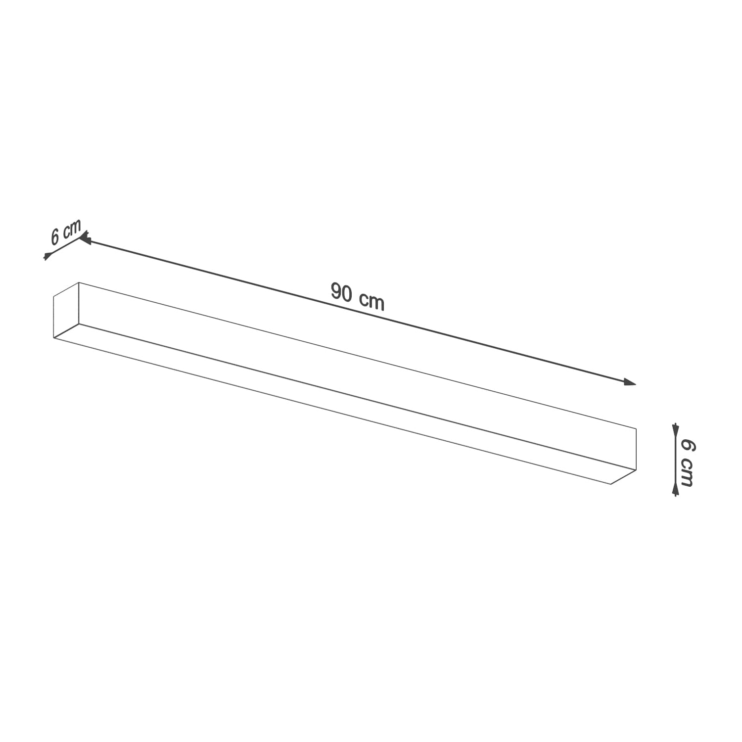 Plafon PINNE 90 cm, szary, Thoro - 309621