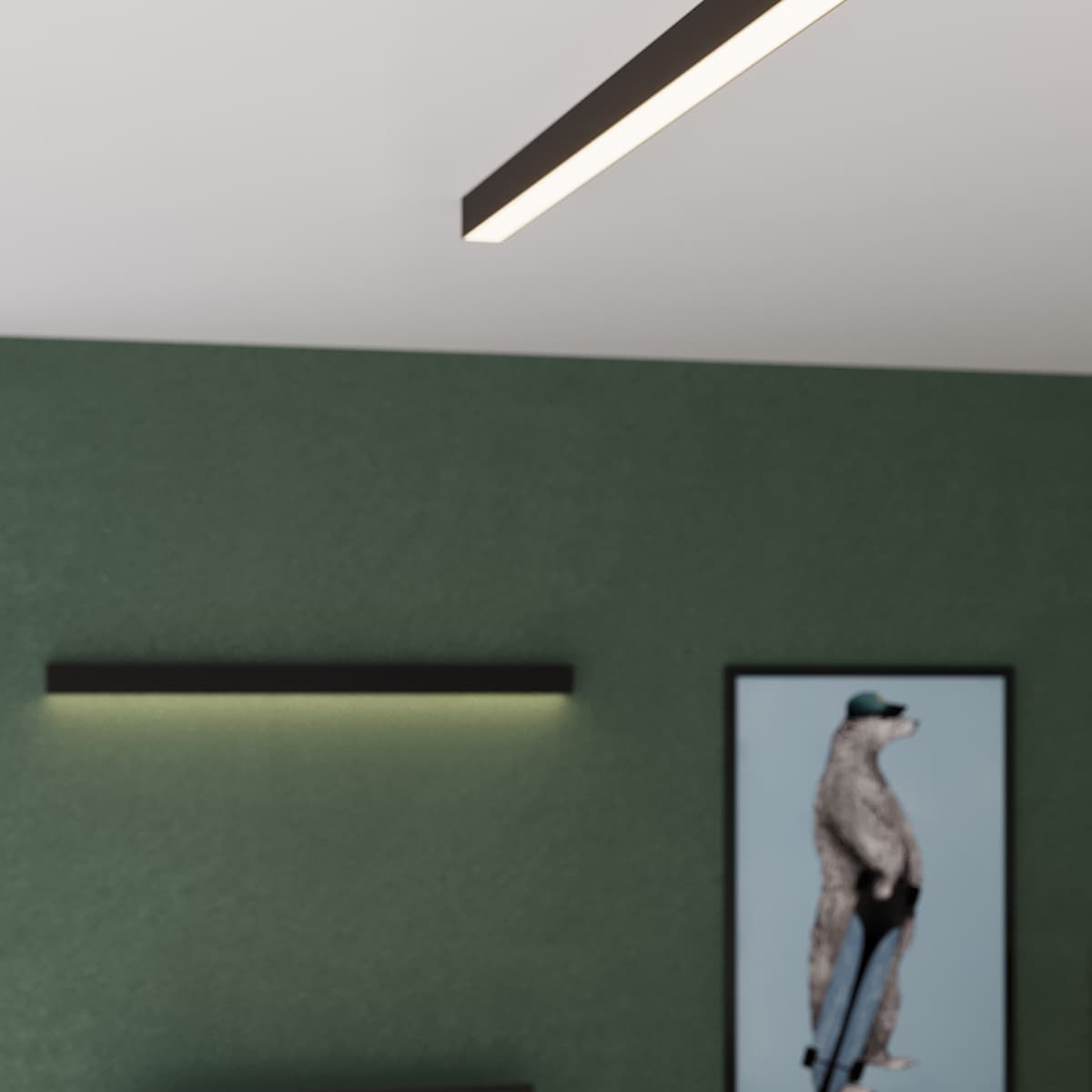 Plafon PINNE 117 cm, czarny, Thoro - 309598