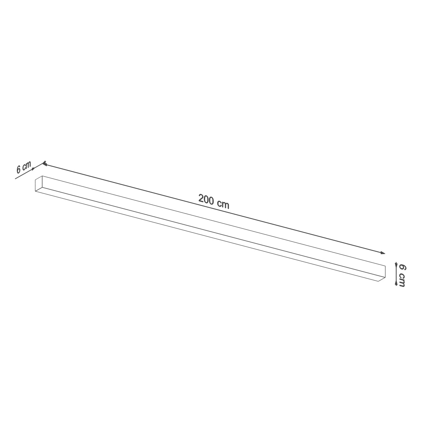 Plafon PINNE 200 cm, szary, Thoro - 310272