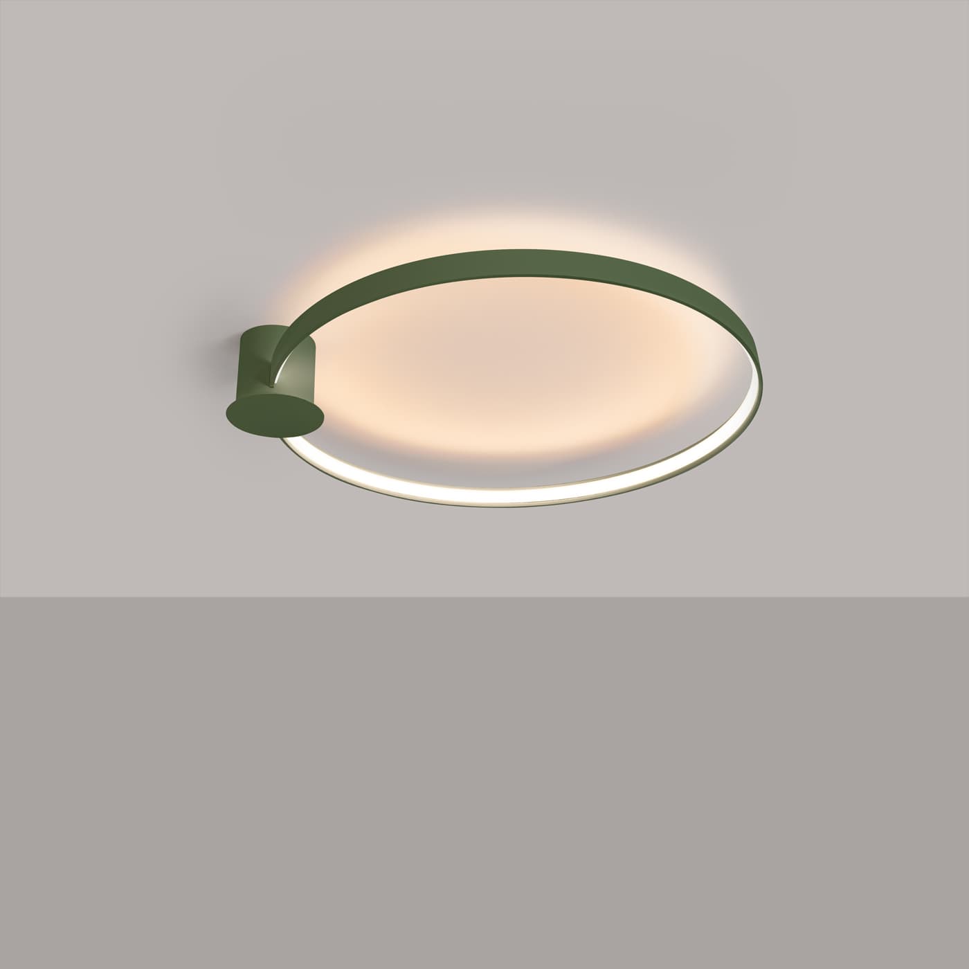 Plafon RIO 78 cm, zielony oliwkowy, Thoro - 310095