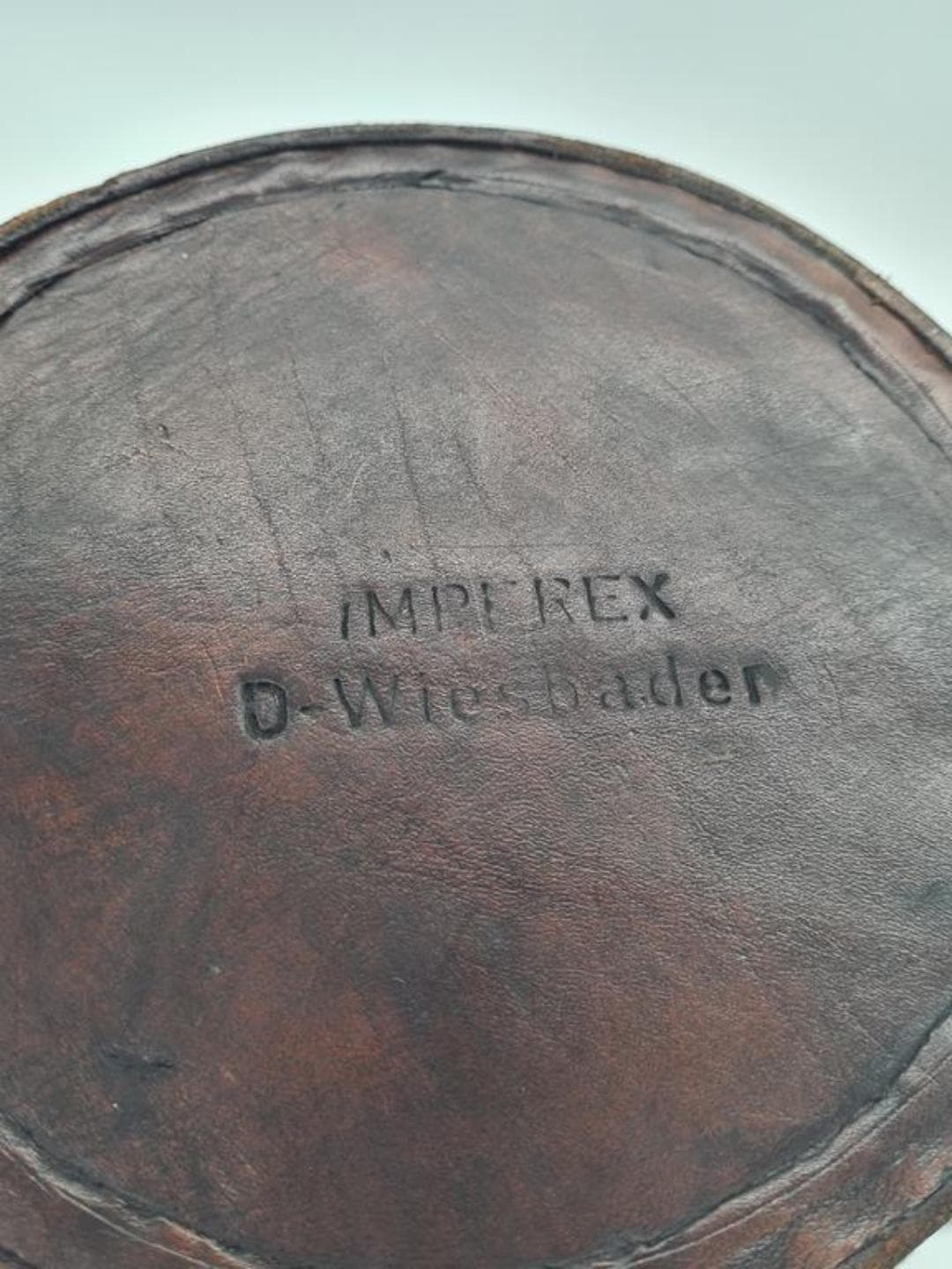 Decorative basket, dark brown leather, black metal, Imprex, Germany, 1970s. - 309709