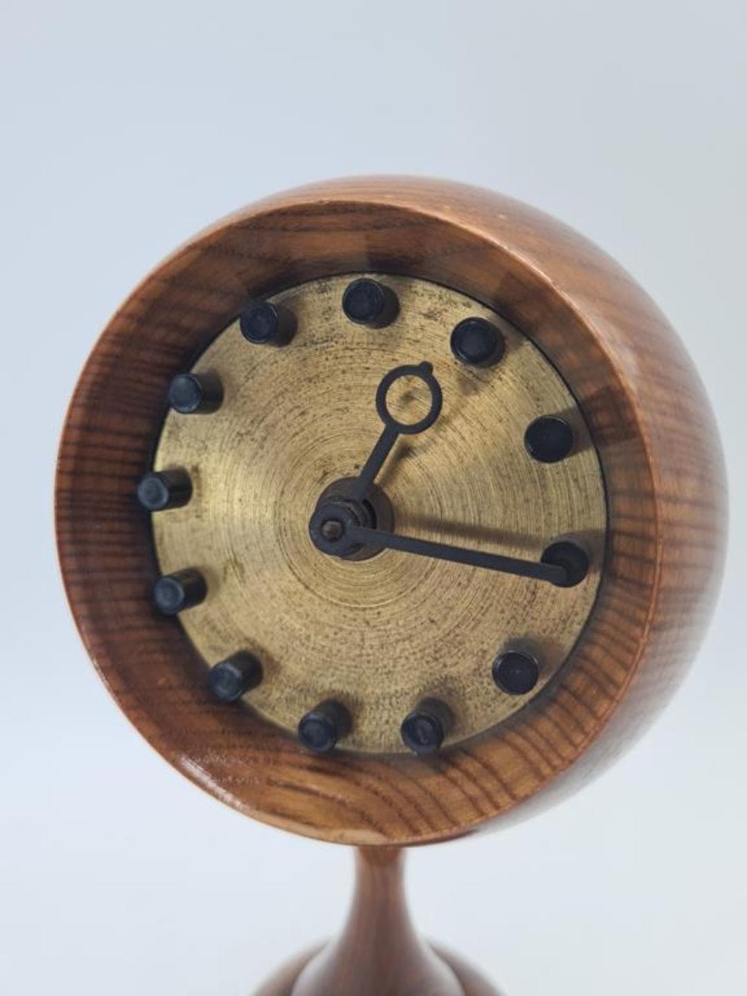 Table Clock, brown, wood brass, East Germany, 1960s - 309744