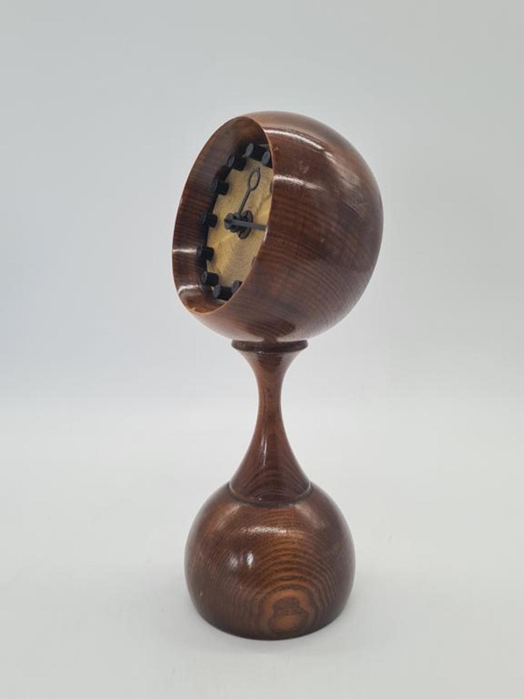 Table Clock, brown, wood brass, East Germany, 1960s - 309740