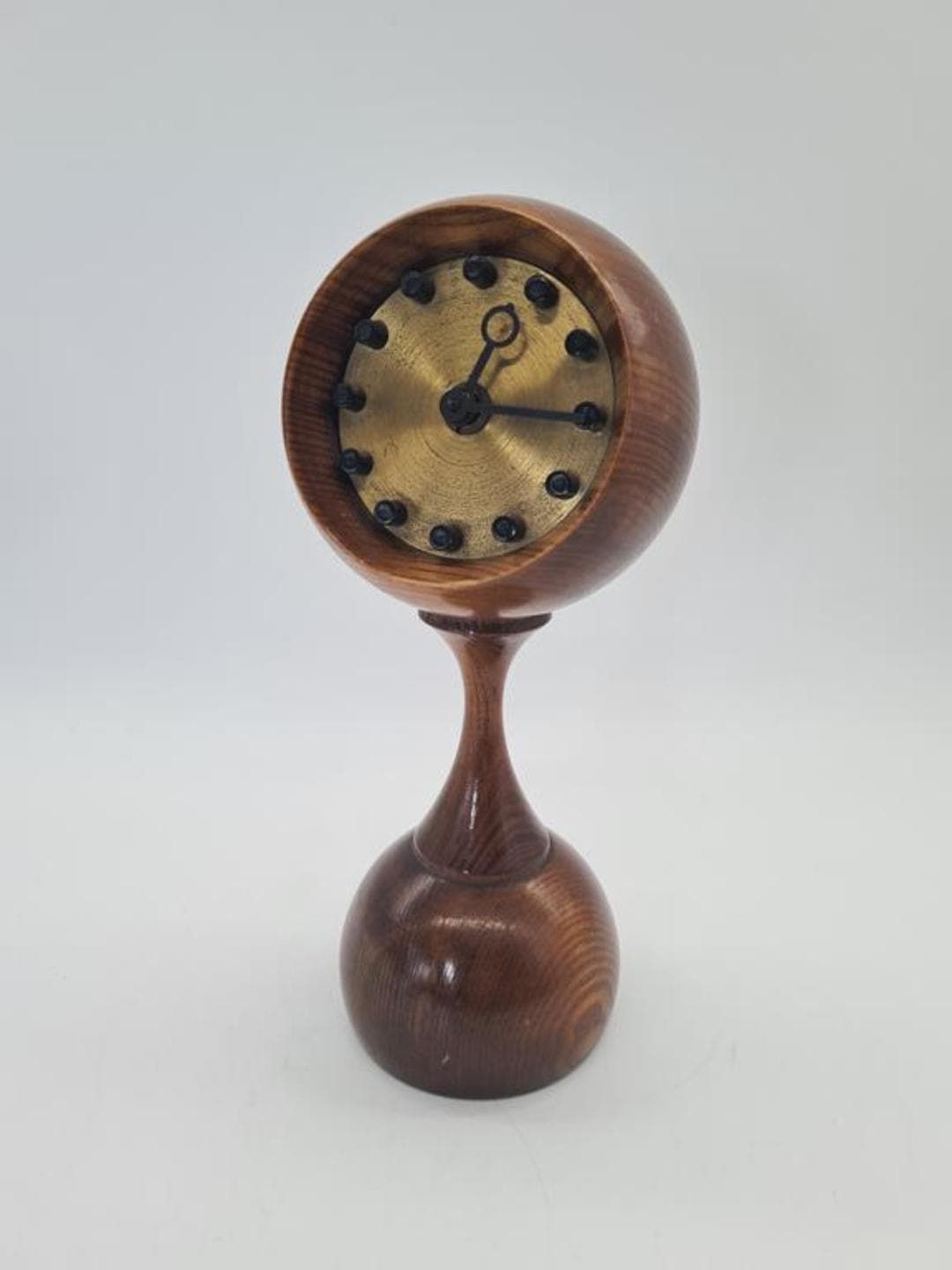 Table Clock, brown, wood brass, East Germany, 1960s - 309738