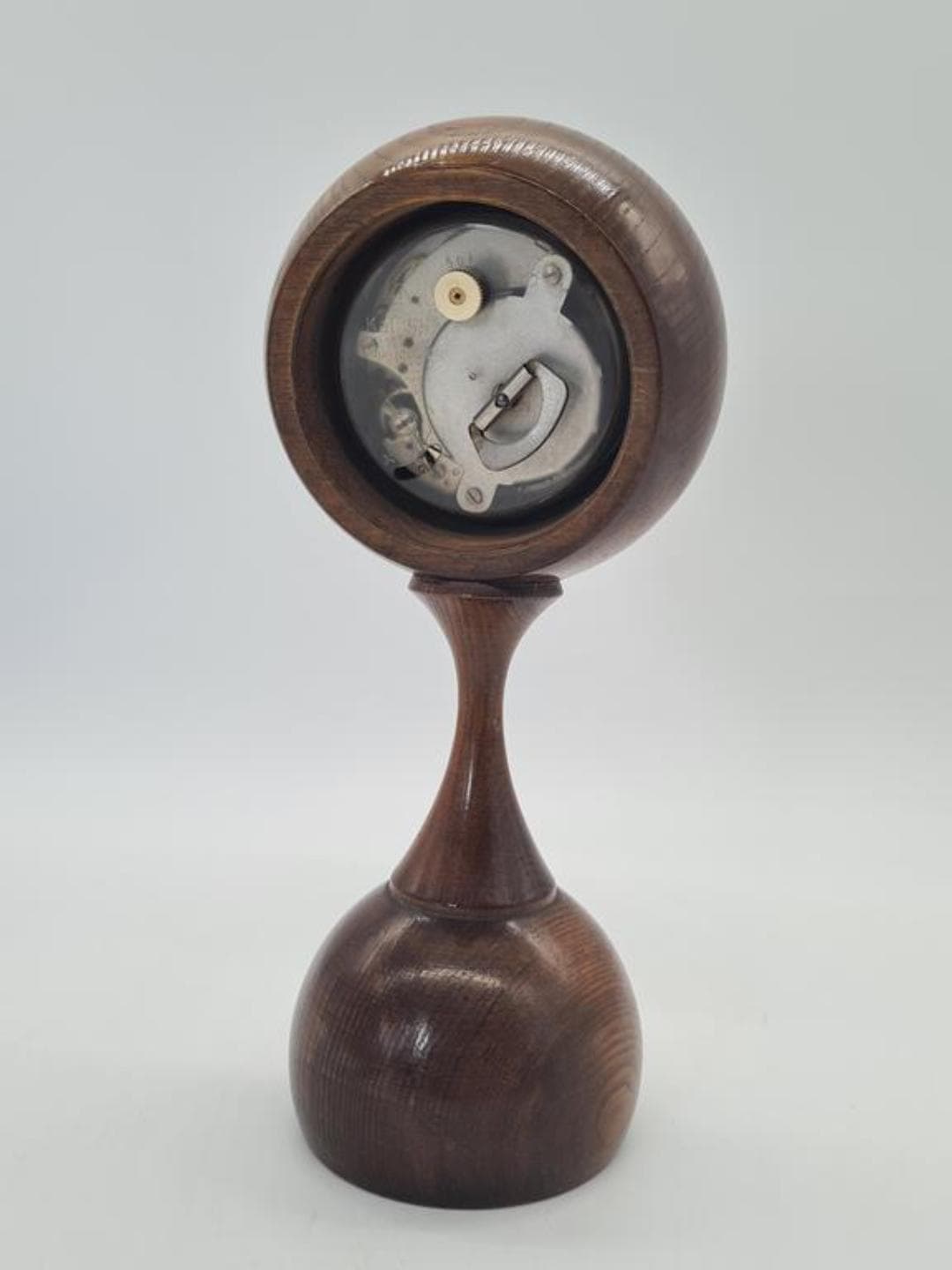 Table Clock, brown, wood brass, East Germany, 1960s - 309742
