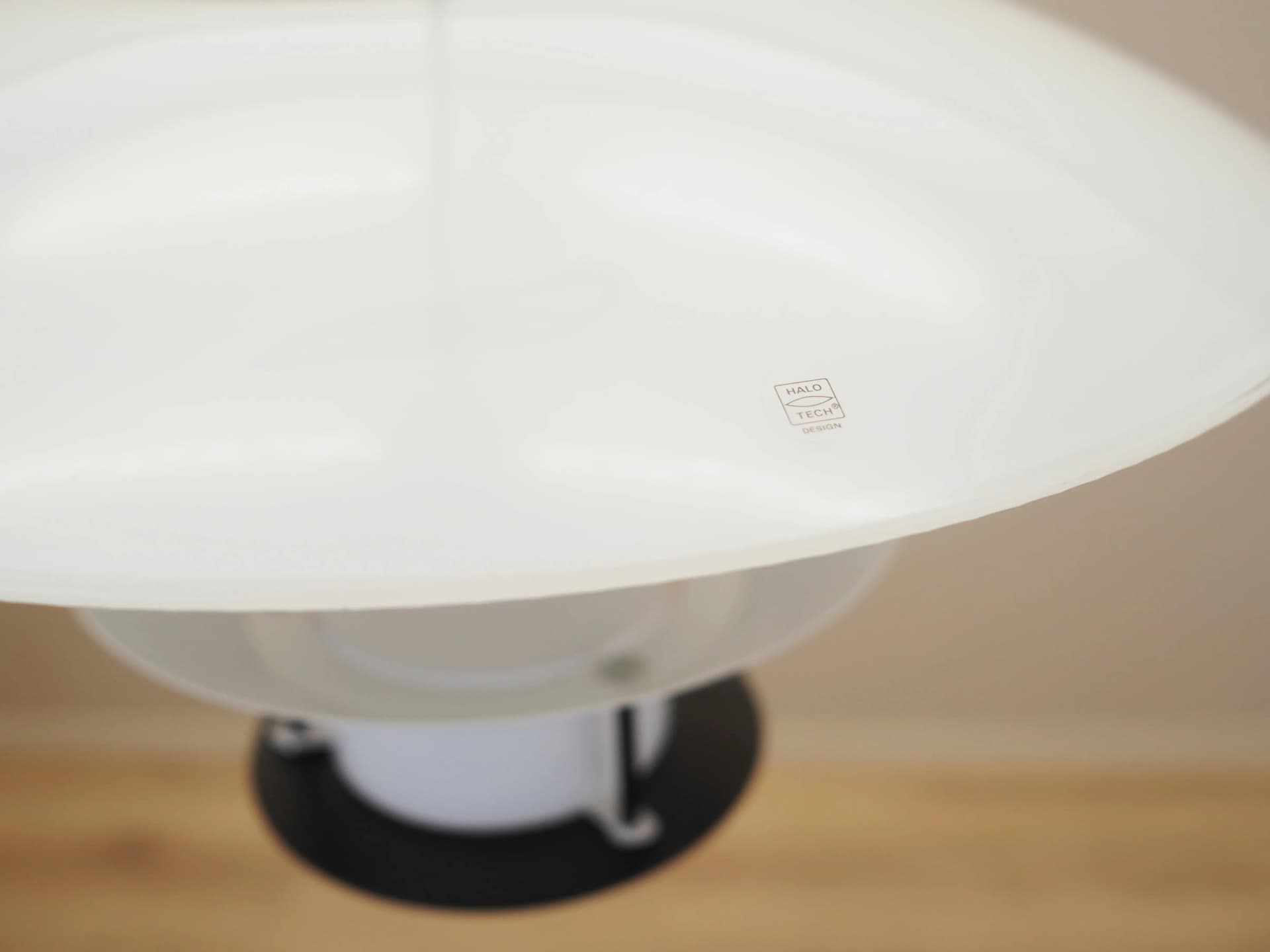 Lampa wisząca, szkło biały, metal czarny, Halo Tech Design, Dania, lata 90. - 23004