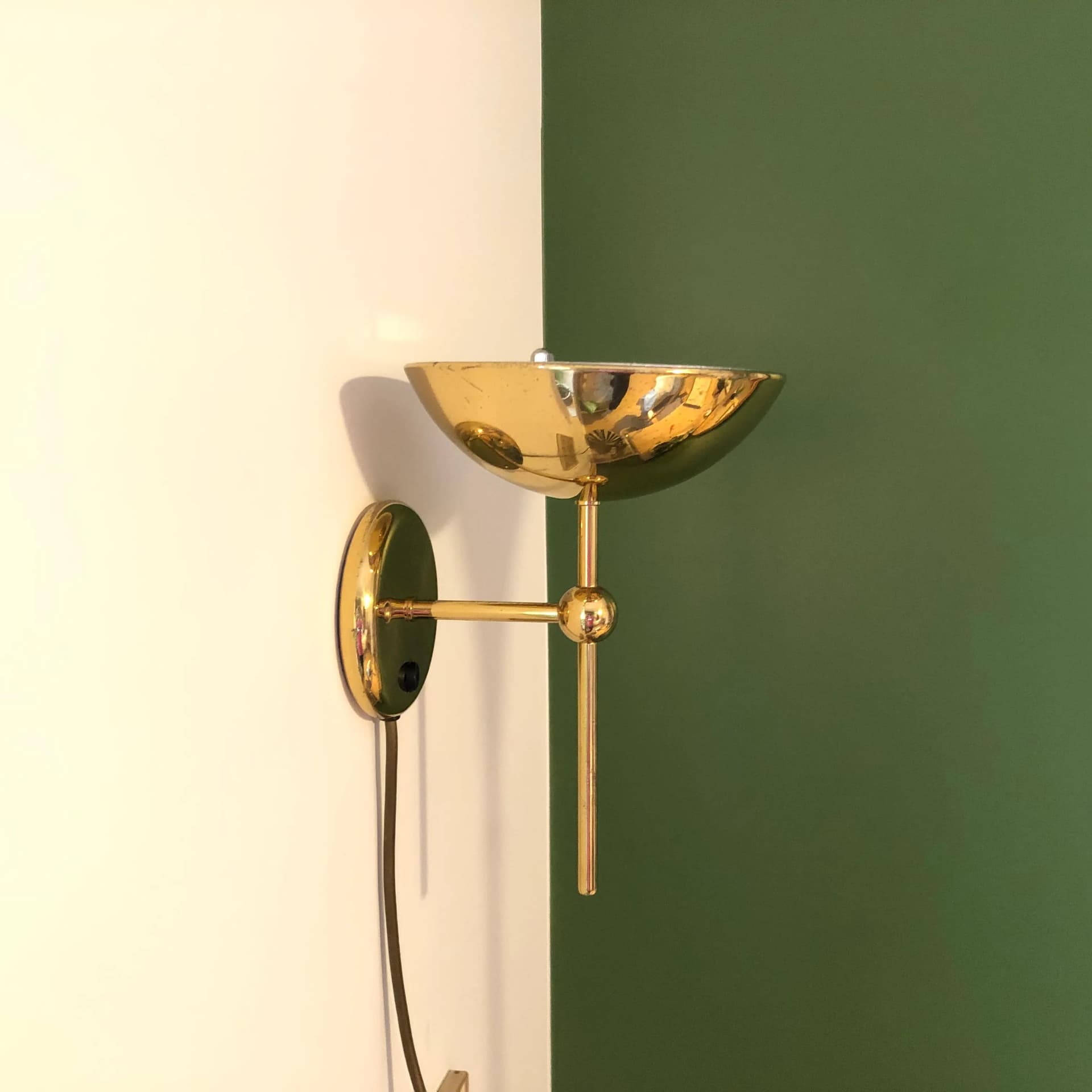 Kinkiet, złoty, metal, Wofi Leuchten, Niemcy, lata 80. - 22734