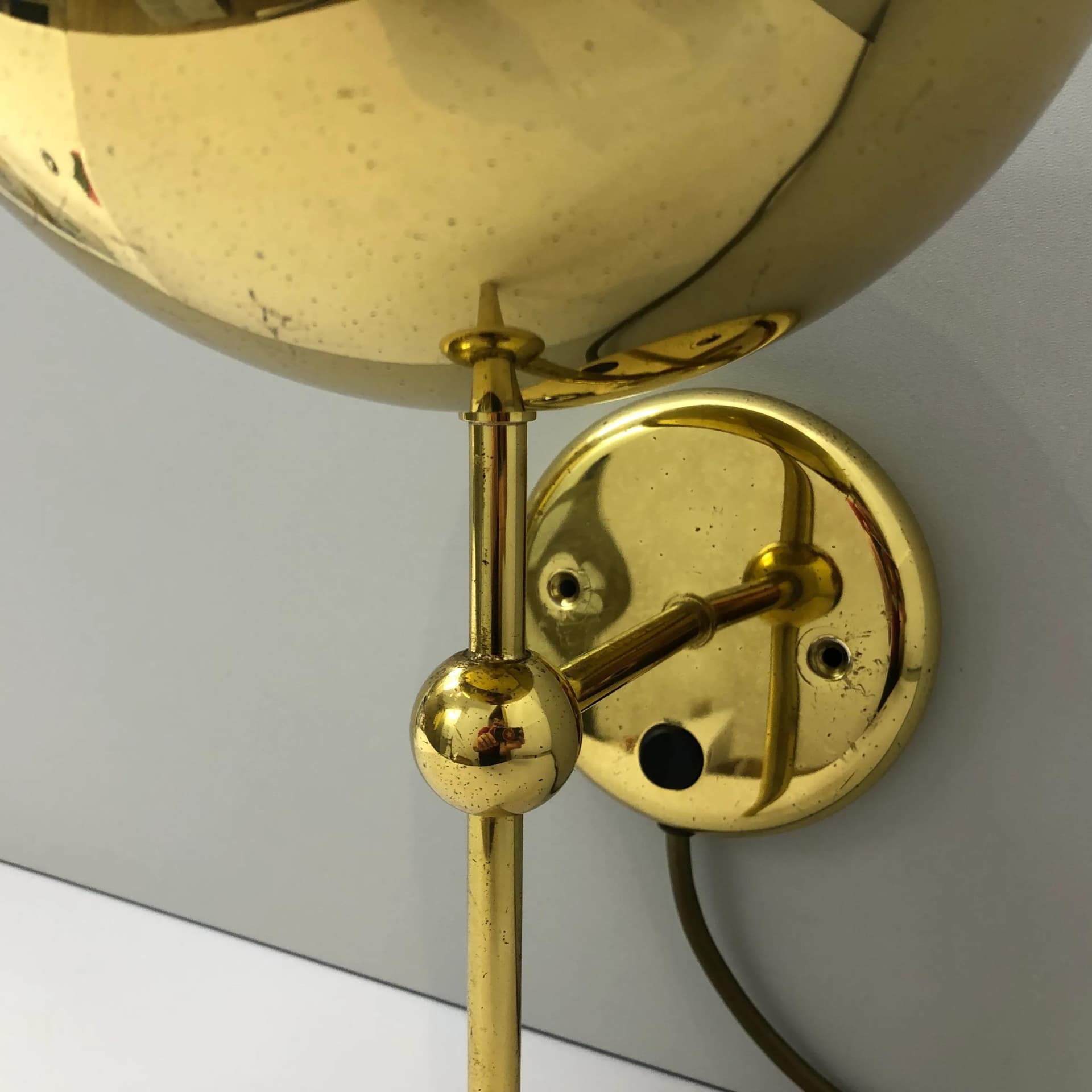 Kinkiet, złoty, metal, Wofi Leuchten, Niemcy, lata 80. - 22735