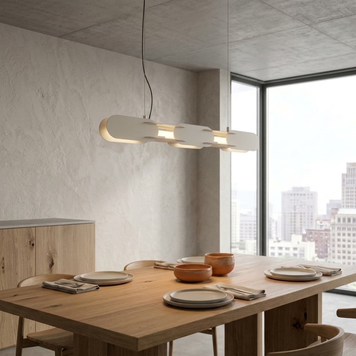 Pendant lamp CHAIN 91 cm, beige, Thoro - 311343