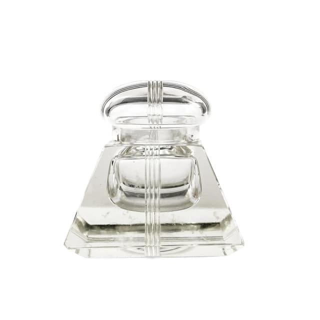 Kałamarz geometryczna secesja, kryształ transparentny, Polska, początek XX w. - WYMIARY