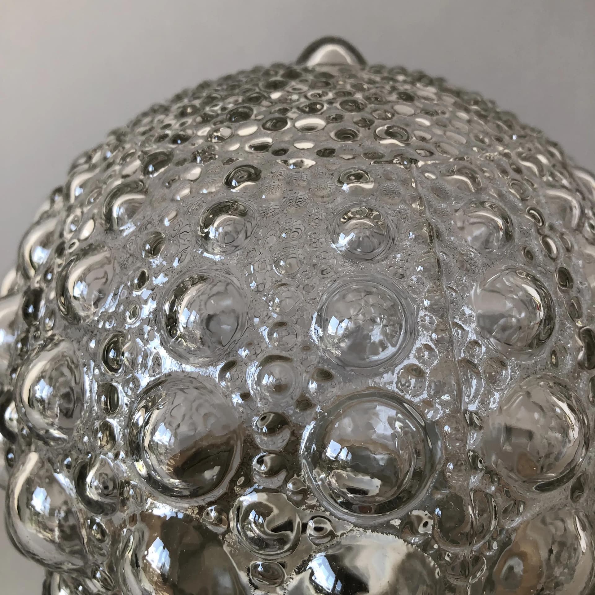 Szklany, industrialny kinkiet bubble, Niemcy, lata 70. - 22722