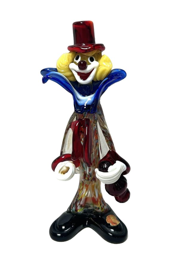 Clown figurine, Murano multicolor glass, Italy, 1970s. - DIMENSION
