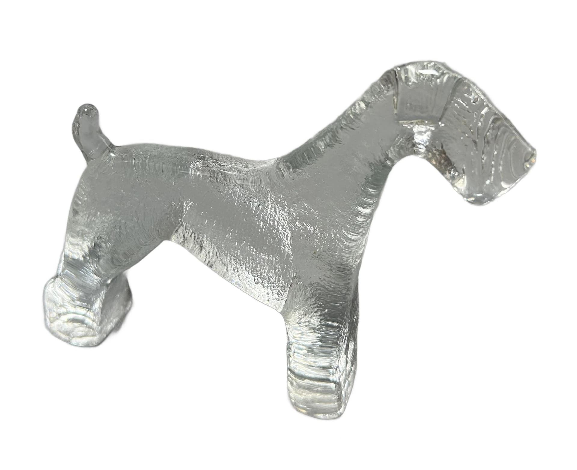 Figurine Dog Kennel, transparent glass, by B. Vallien, Kosta Boda, Sweden, 1970s.