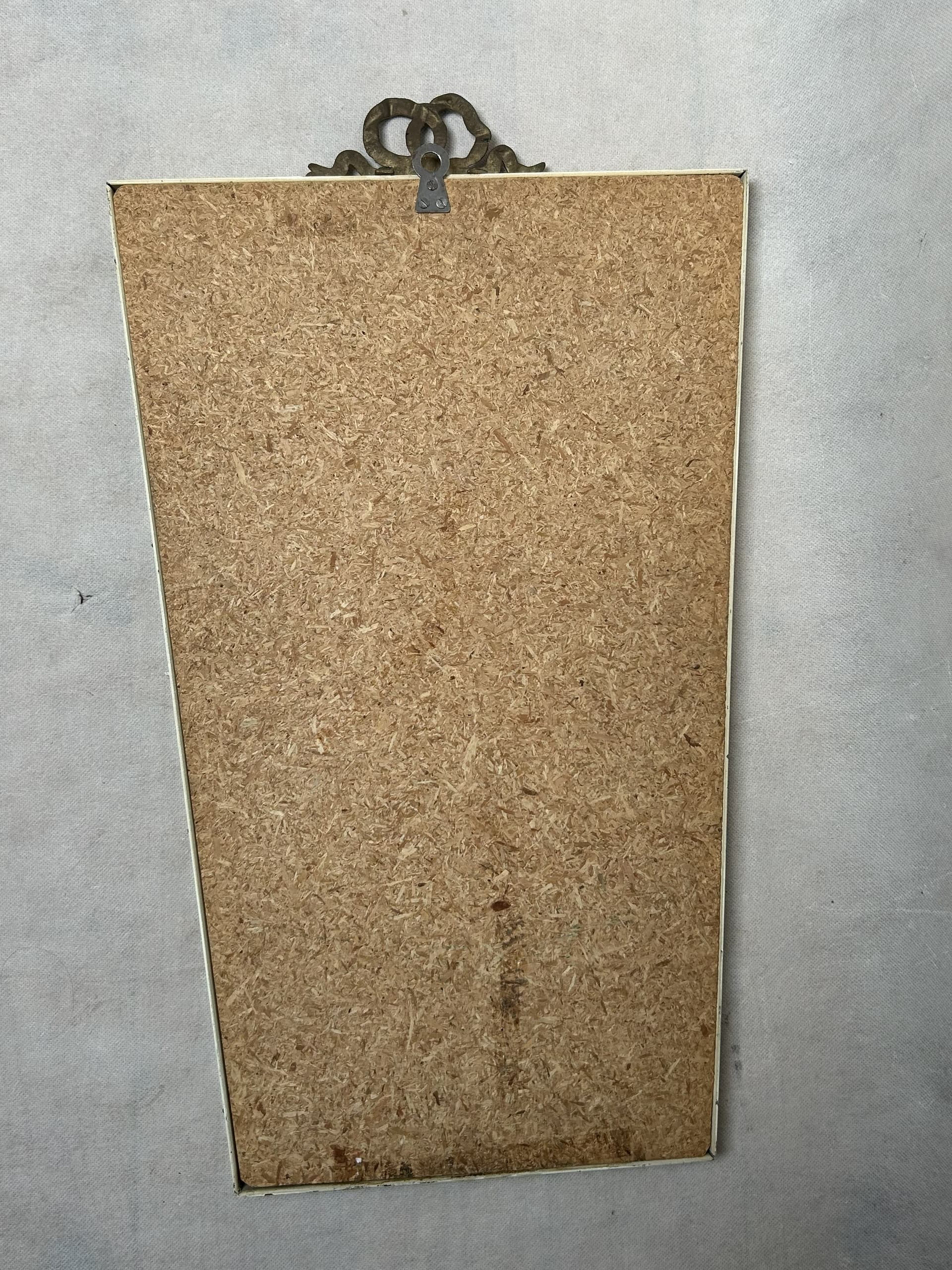 Rectangular mirror, beige metal, gold brass, 1970s. - 310596