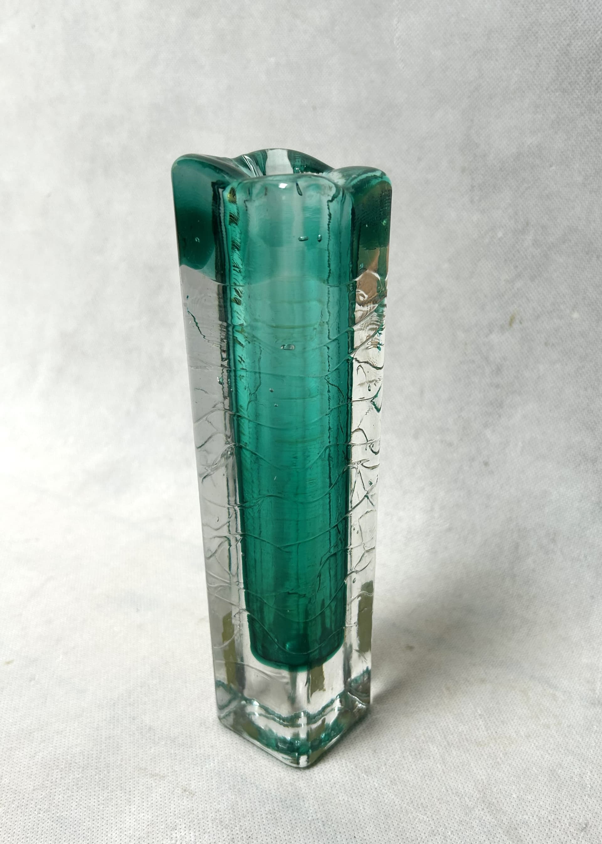 Vase Amazonas, green transparent glass, Schott Zwiesel, Germany, 1970s. - 310606