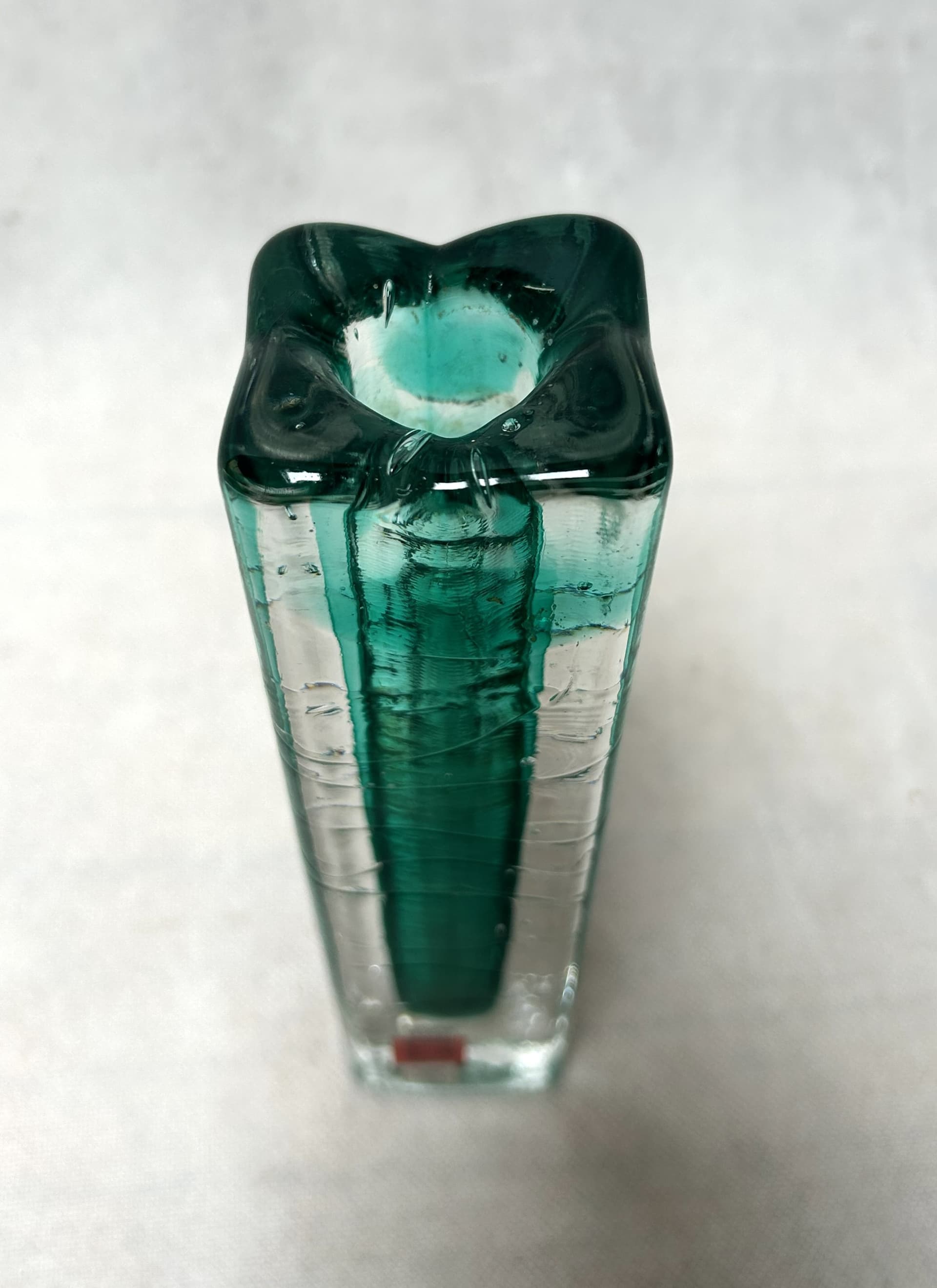 Vase Amazonas, green transparent glass, Schott Zwiesel, Germany, 1970s. - 310602