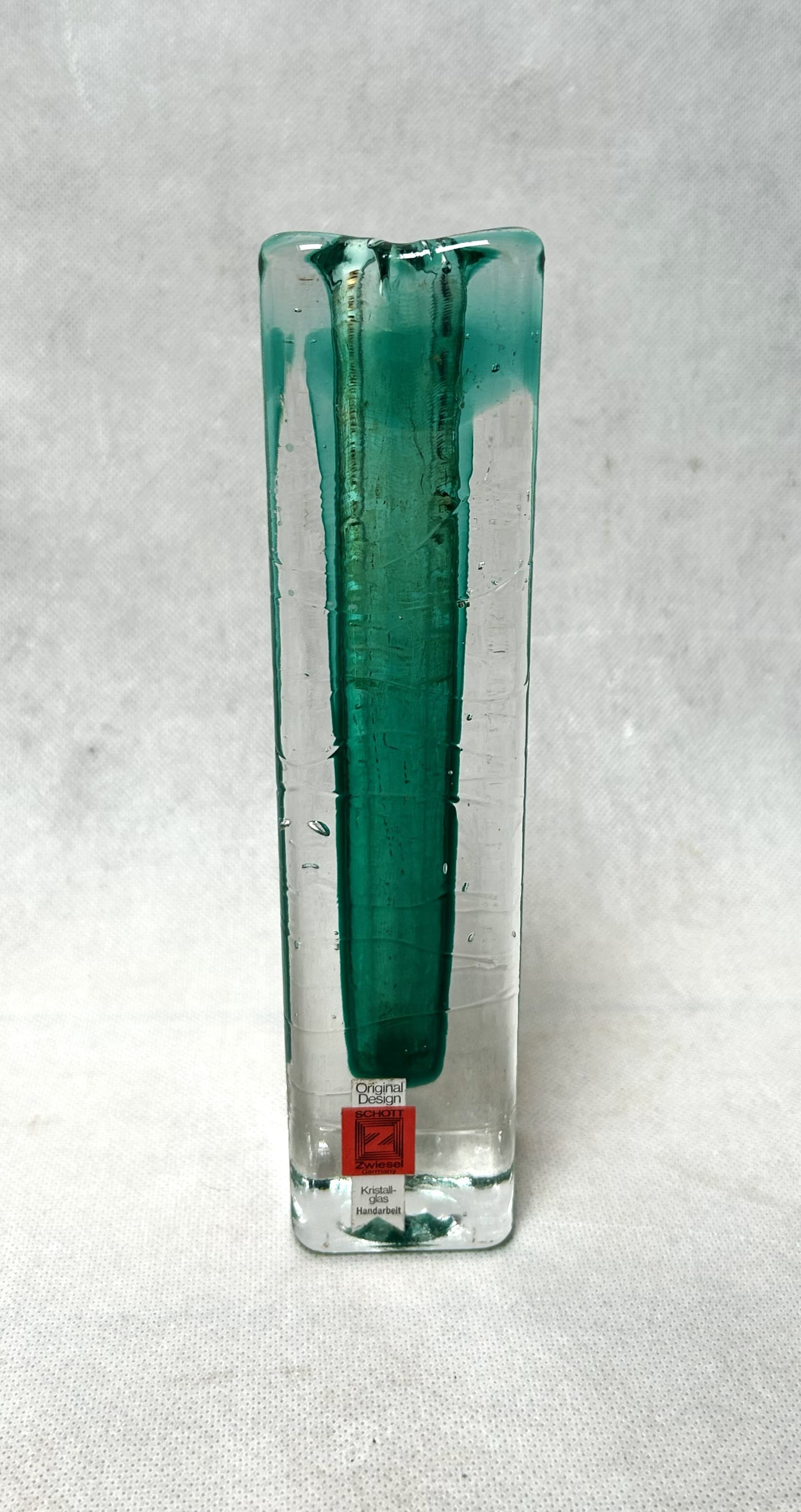 Vase Amazonas, green transparent glass, Schott Zwiesel, Germany, 1970s. - 310601
