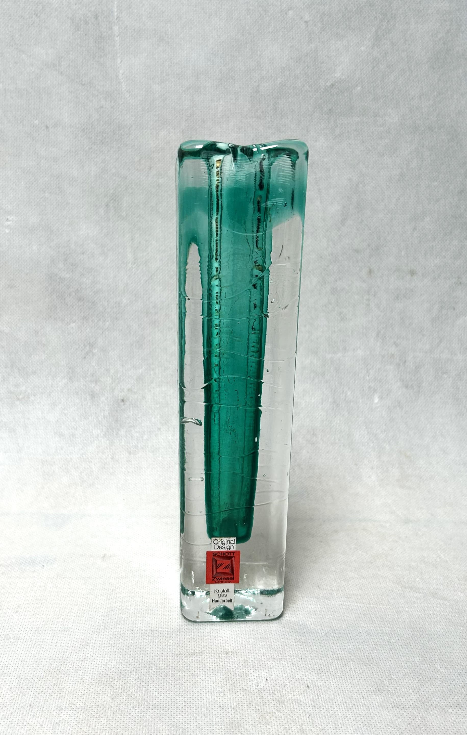 Vase Amazonas, green transparent glass, Schott Zwiesel, Germany, 1970s. - 310605