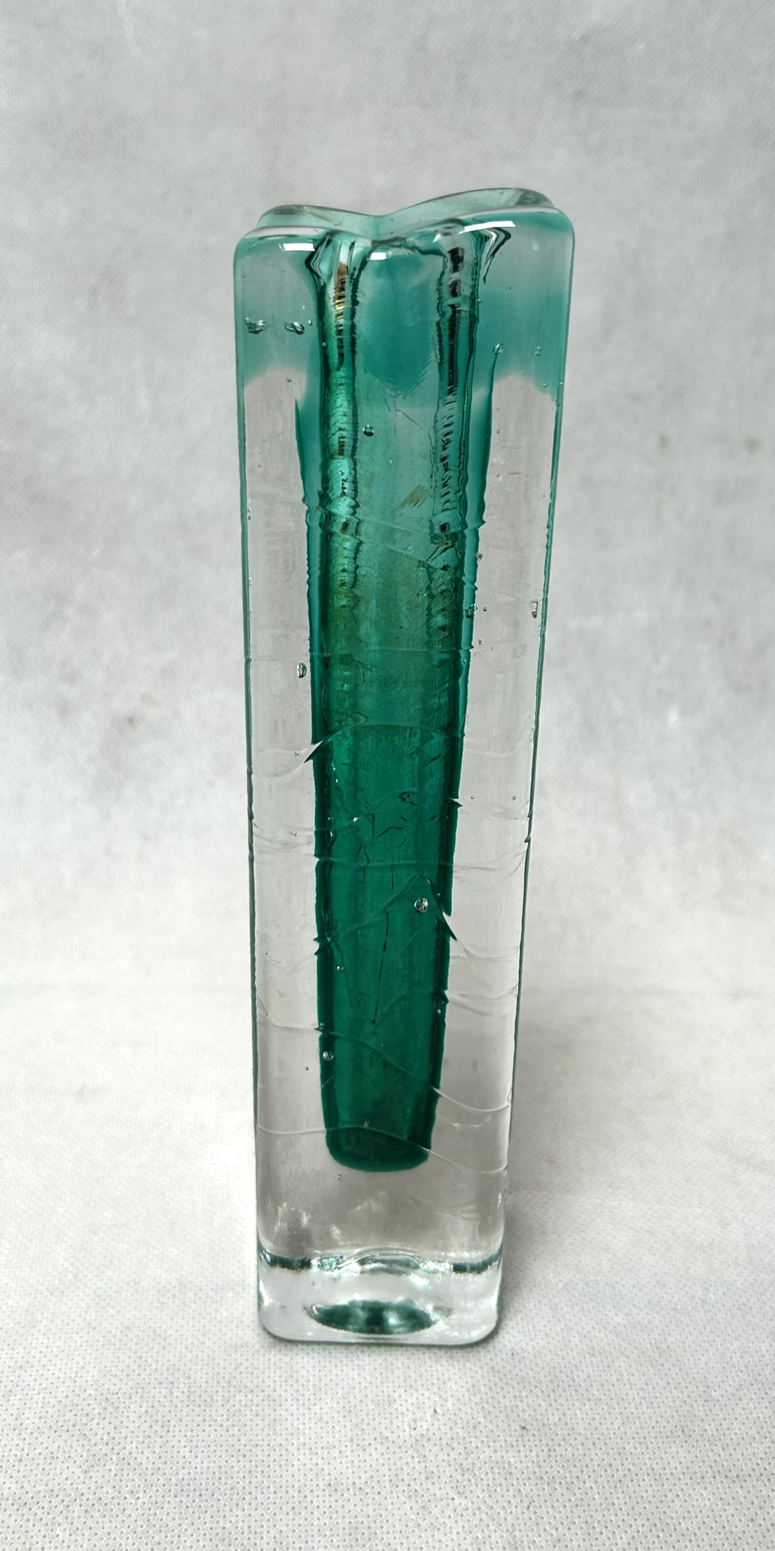 Vase Amazonas, green transparent glass, Schott Zwiesel, Germany, 1970s. - 310604