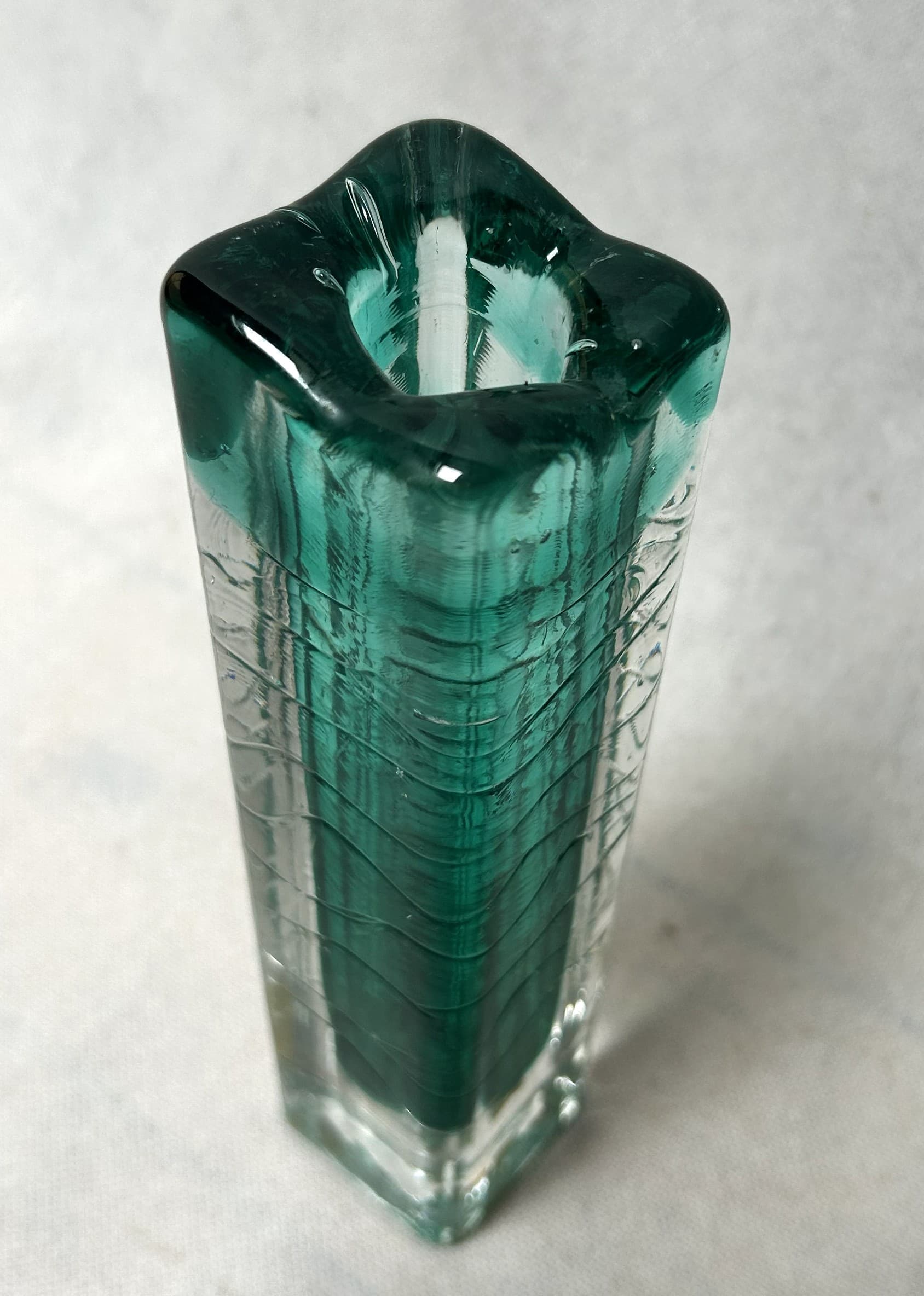 Vase Amazonas, green transparent glass, Schott Zwiesel, Germany, 1970s. - 310607