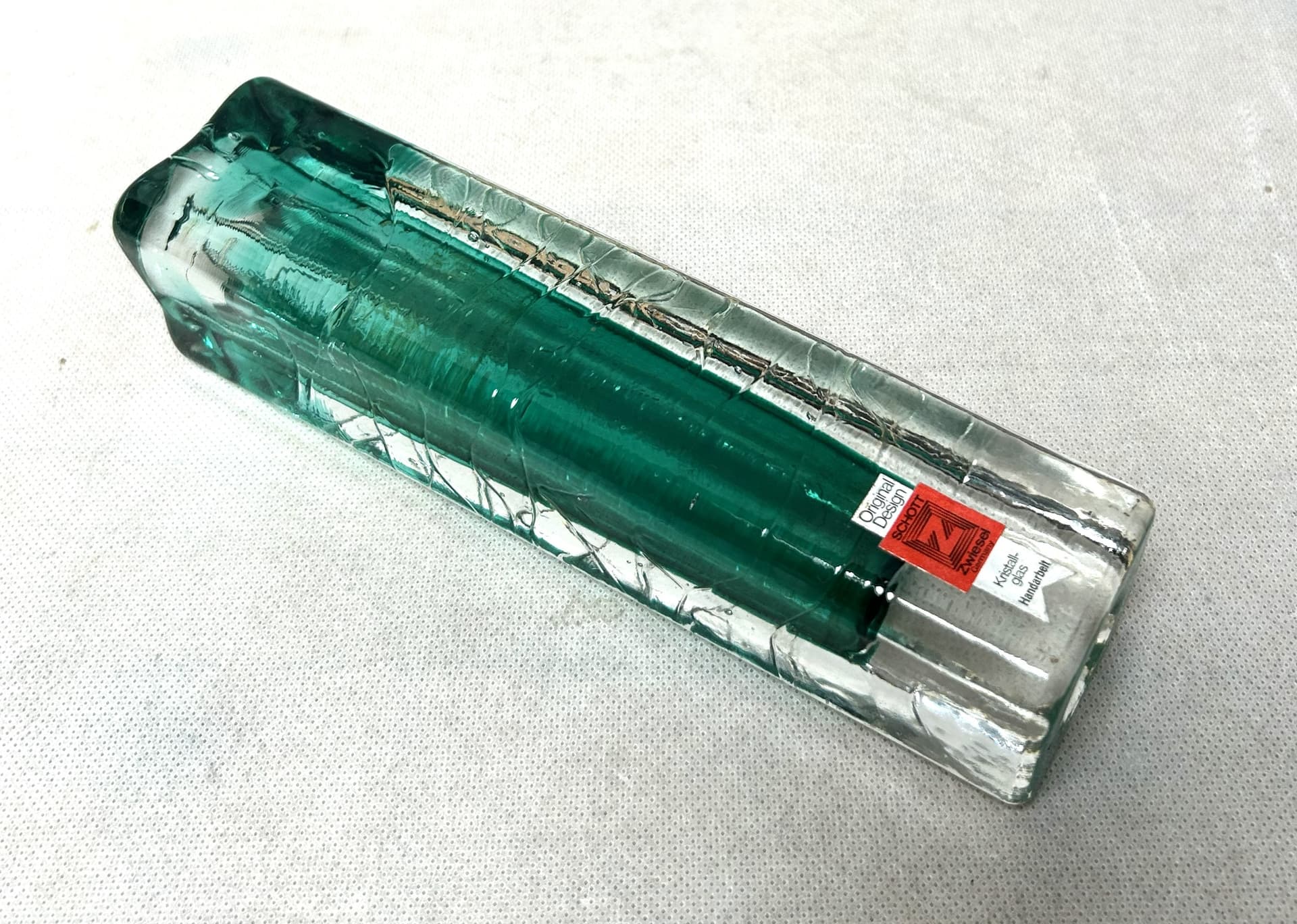 Vase Amazonas, green transparent glass, Schott Zwiesel, Germany, 1970s. - 310603