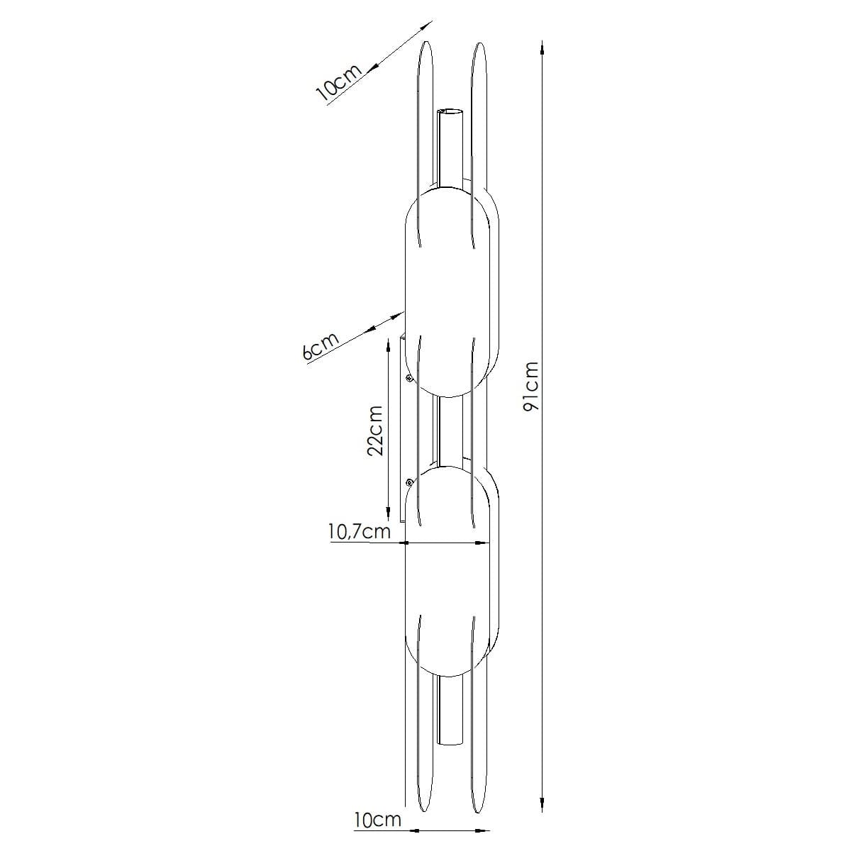 Wall lamp CHAIN 91 cm, blue, Thoro - 310920