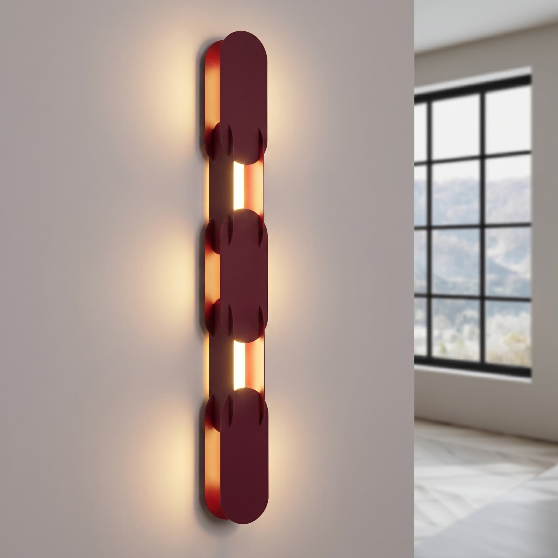 Wall lamp CHAIN 91 cm, burgundy, Thoro - 310901