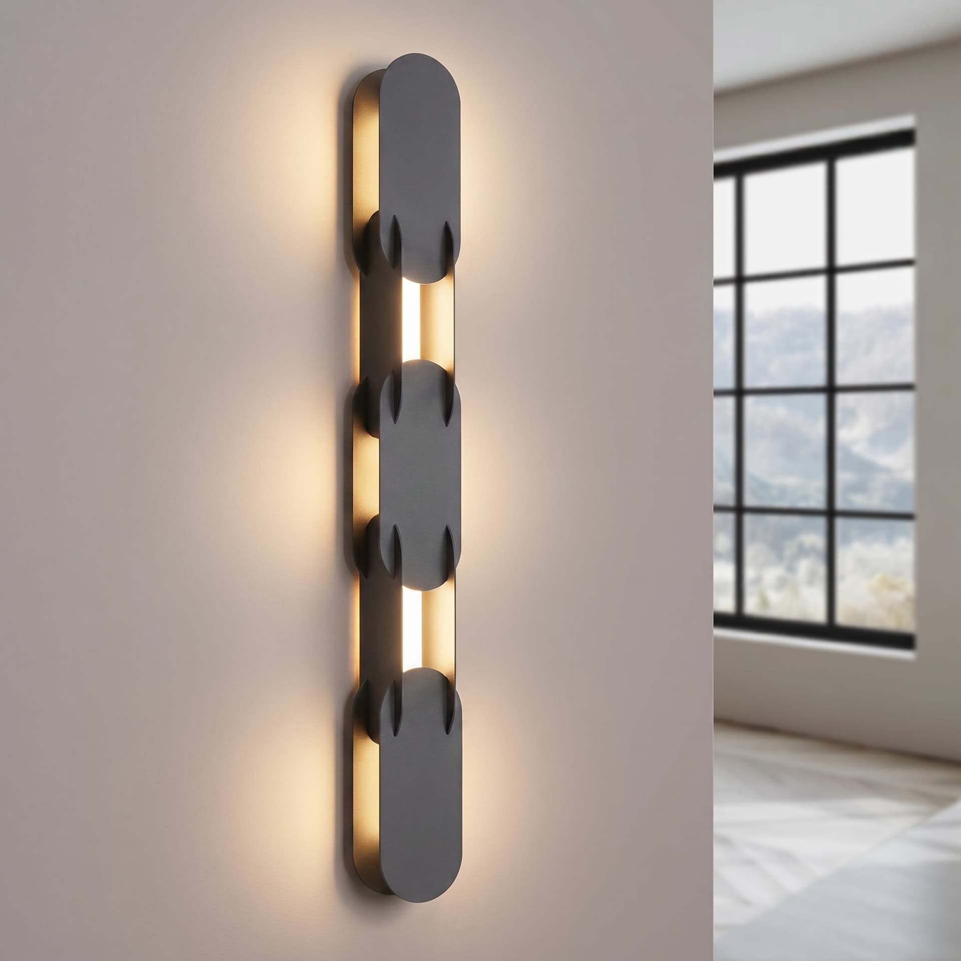 Wall lamp CHAIN 91 cm, black, Thoro - 310893