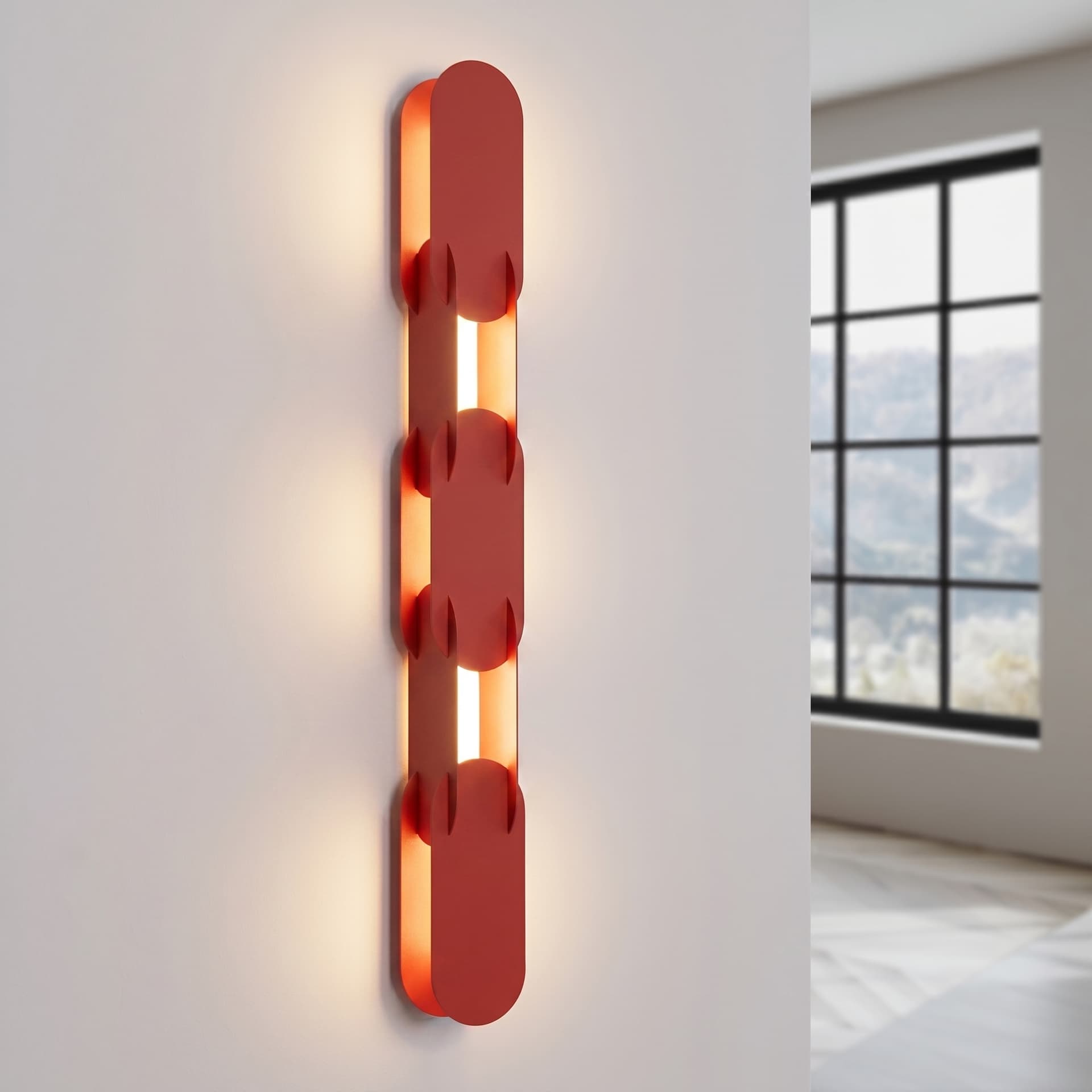 Wall lamp CHAIN 91 cm, red, Thoro - 310885