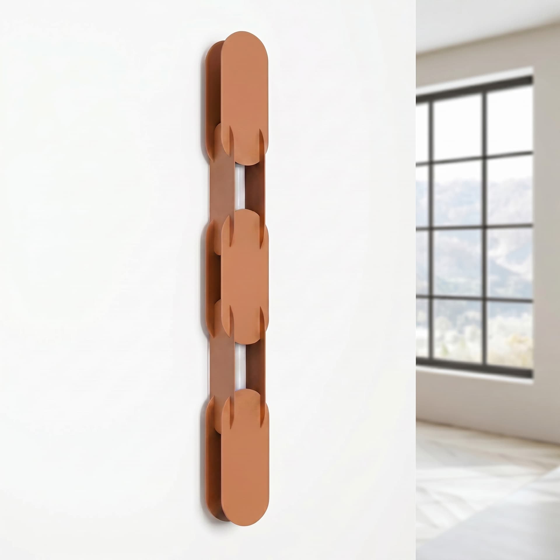 Wall lamp CHAIN 91 cm, ochre red, Thoro - 310868