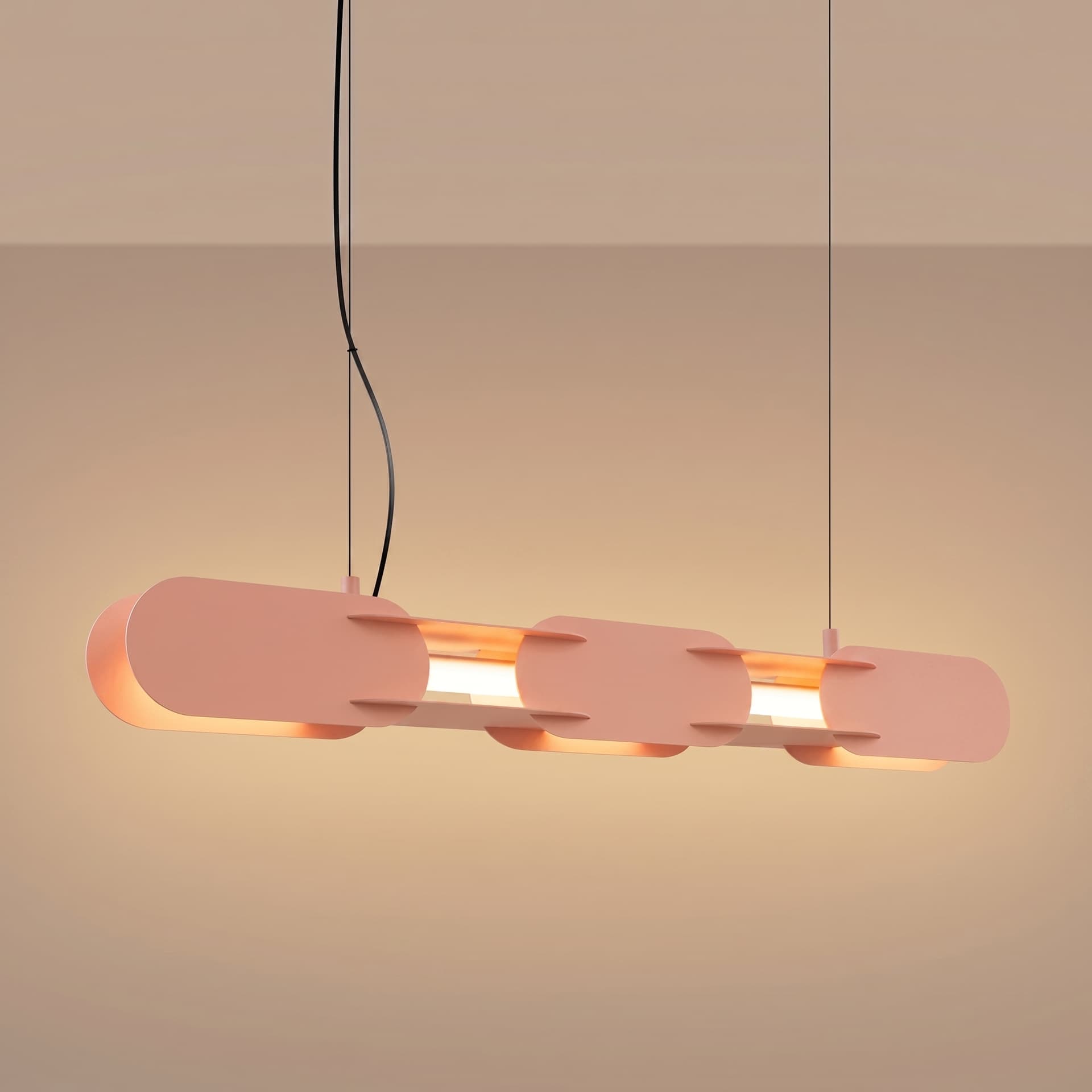 Pendant lamp CHAIN 91 cm, peach, Thoro - 310797